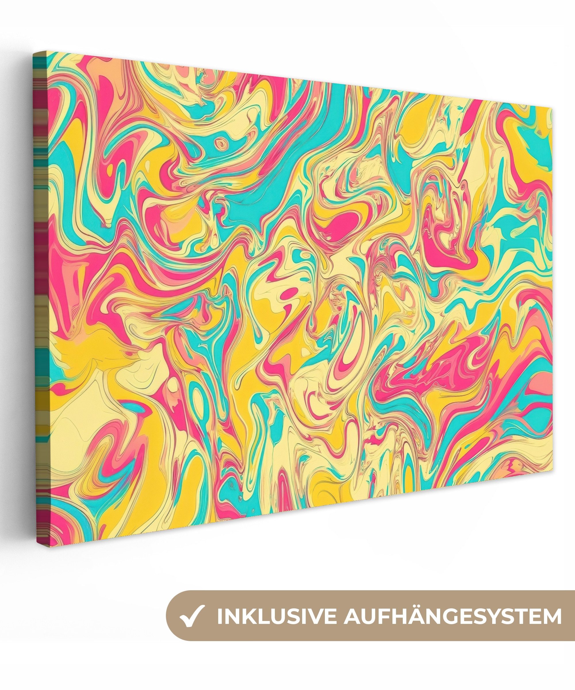 OneMillionCanvasses® Leinwandbild Gelb - Rosa - günstig online kaufen