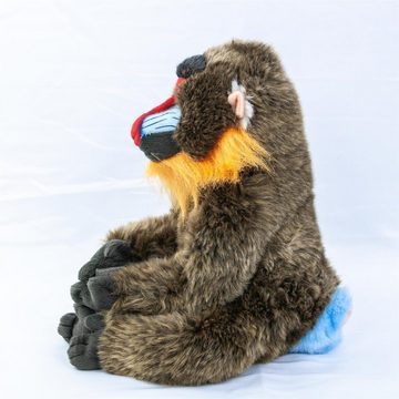 Uni-Toys Kuscheltier Plüschaffe Pavian/Mandrill mit Klettverschluss 31 cm Uni-Toys