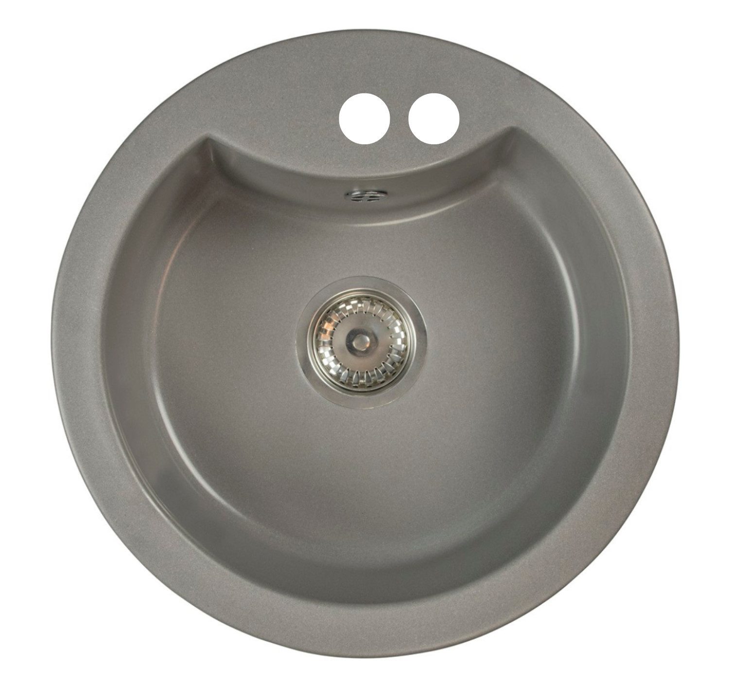 Faizee Möbel Granitspüle Granitspüle Küchenspüle mit Siphon Einbauspüle verschiedene Modelle, Rund, 49/49 cm