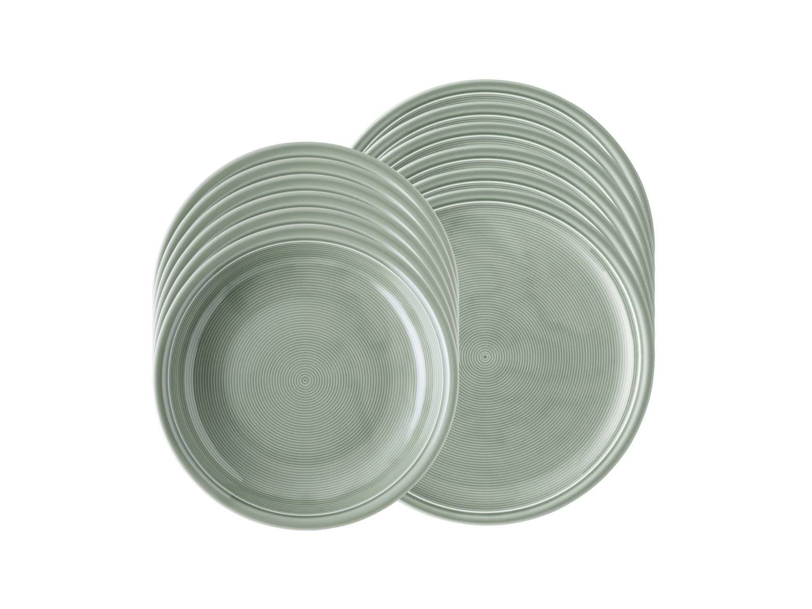 Thomas Porzellan Tafelservice Trend Colour Moss Green Tafelset 12tlg, Porzellan