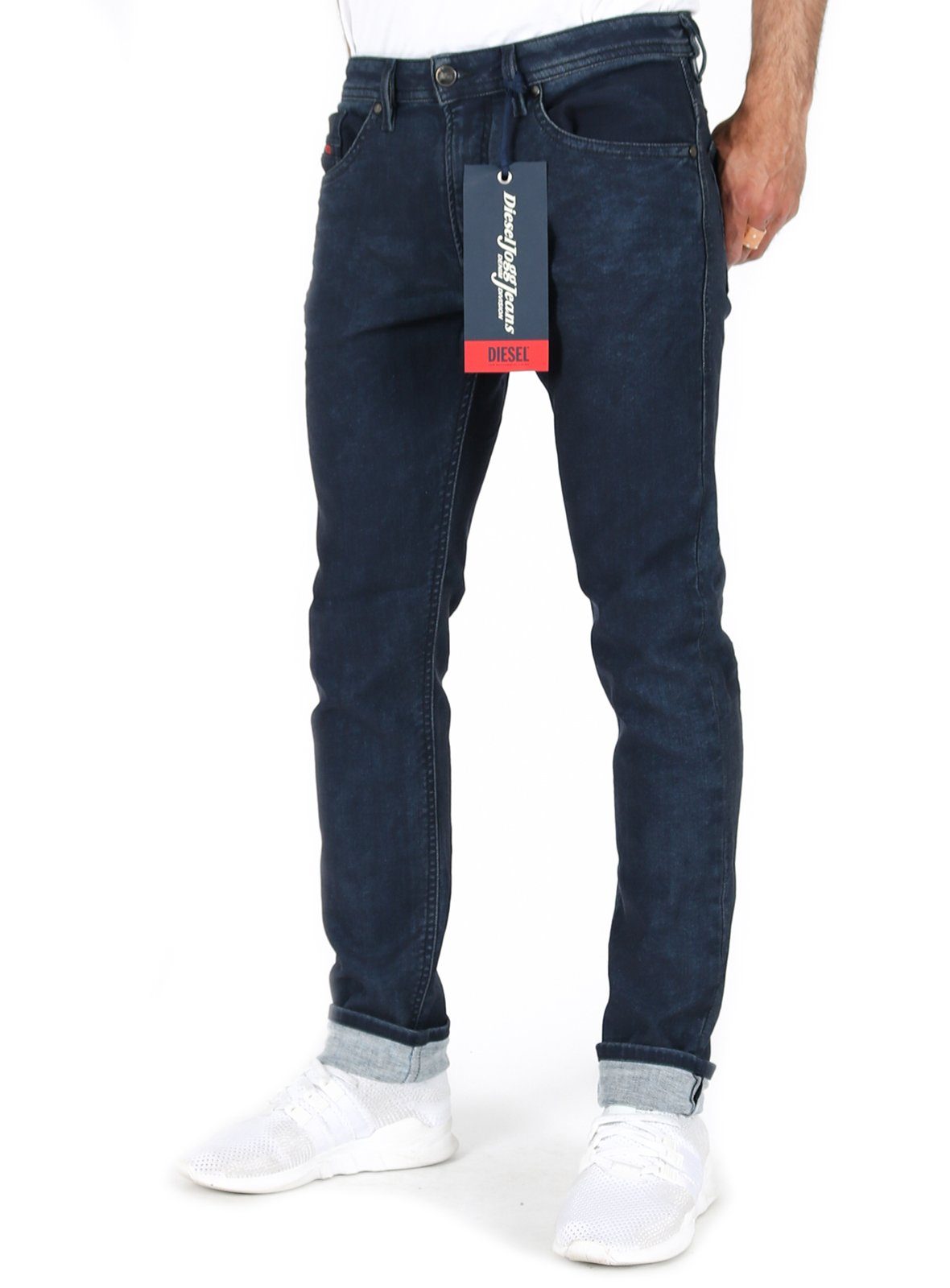 Diesel Slim-fit-Jeans Herren Jogg Jeans Stretch Hose Dunkel Blau, Thommer-T  084ZP
