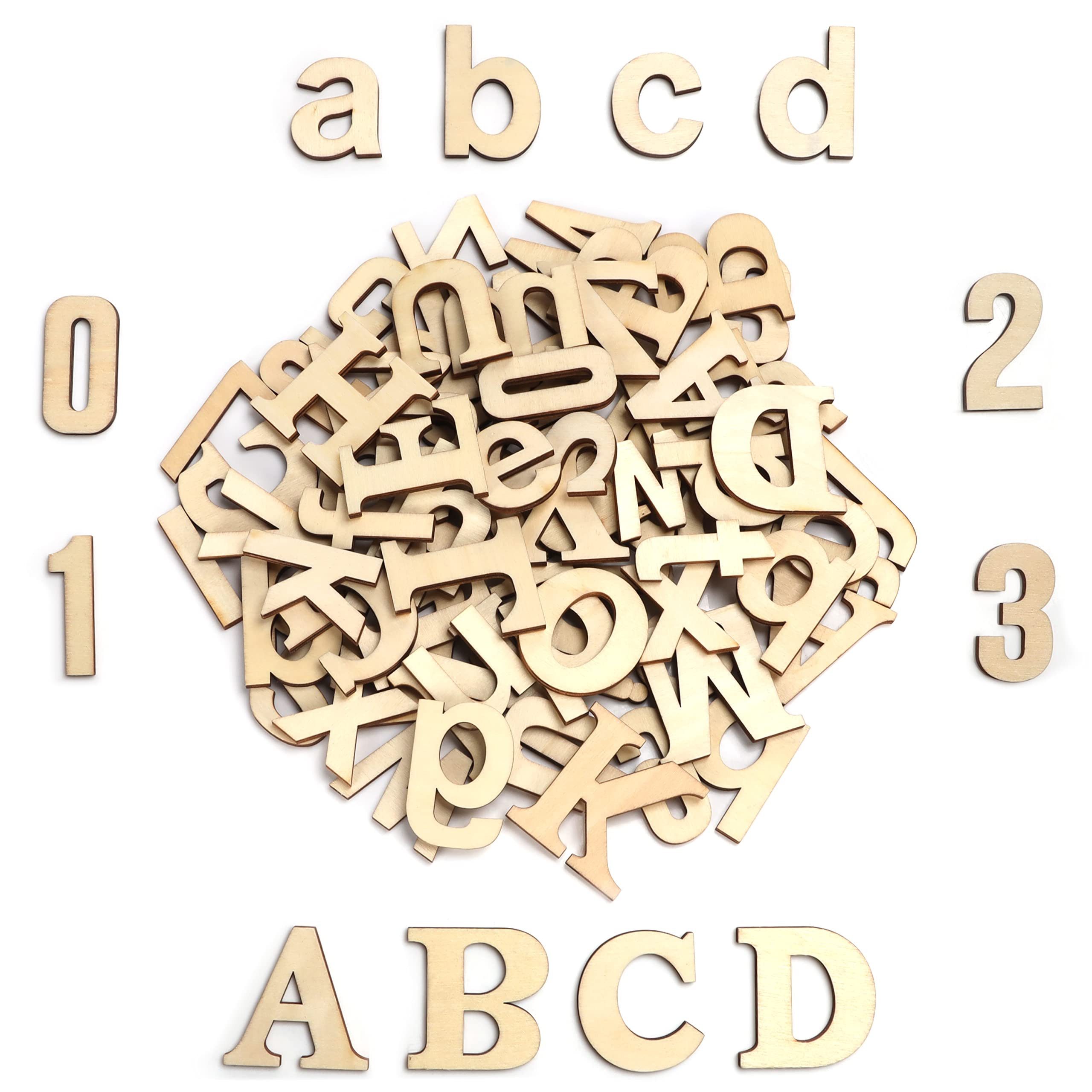 Handi Stitch Kantholz DIY Holz Buchstaben & Zahlen Set - 124 Stück, (124-tlg)