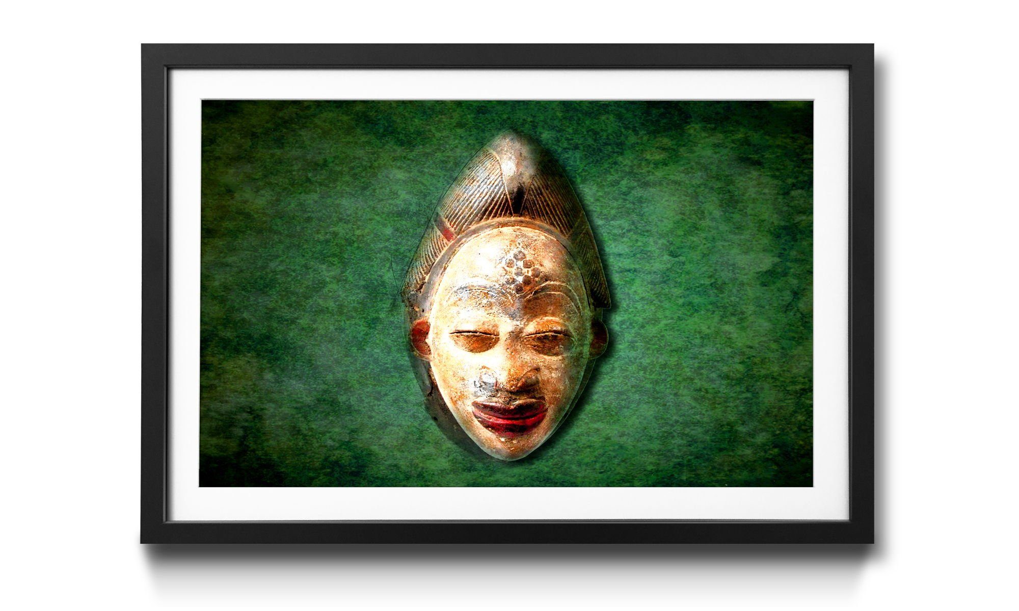 WandbilderXXL Bild mit Rahmen African Head, Afrikanische Maske, Wandbild, in 4 Größen erhältlich
