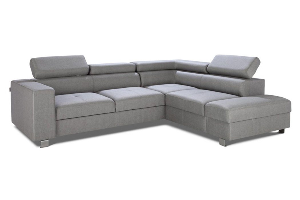 Bettfunktion L-Form Ecksofa, Ecksofa Stoff Couch Grau Design Polster Sofa JVmoebel
