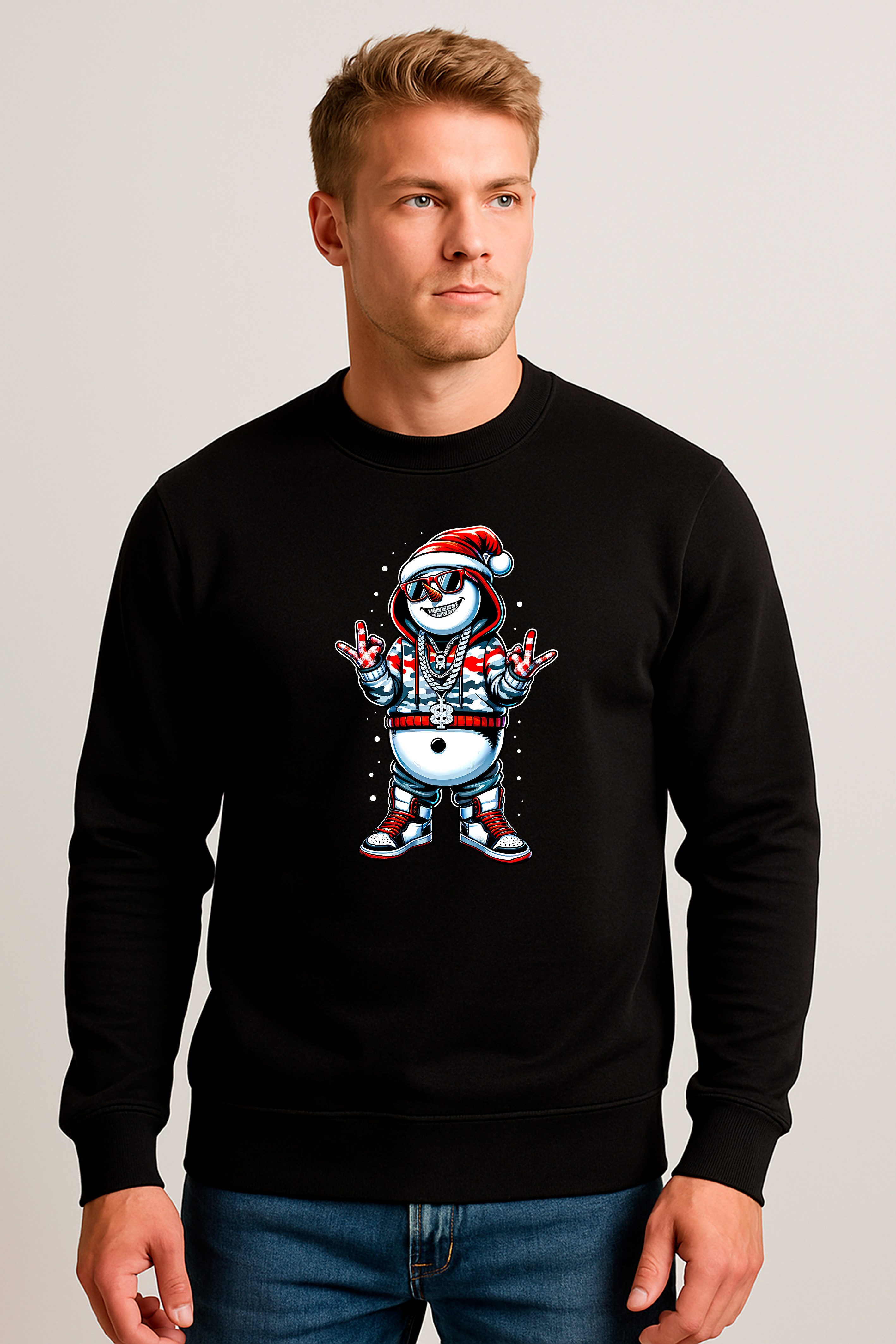 Banco Weihnachtssweatshirt Herren Weihnacht Пуловеры Rundhals mit Weihnachtsmotiven Winter Weihnachtliches Design mit Streetstyle-Charakter