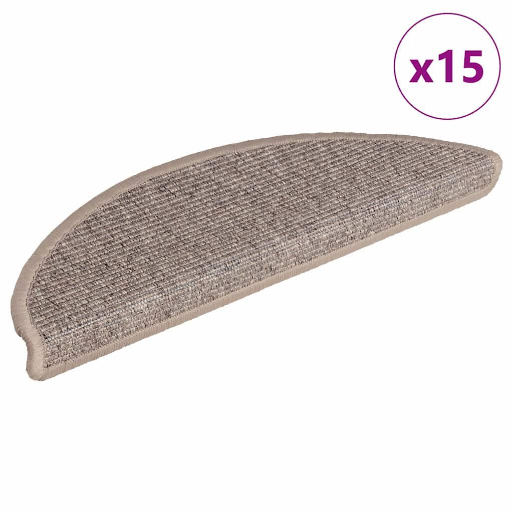 vidaXL Stufenmatte Stufenmatten 15 Stk. 56x17x3 cm Dunkelbeige Halbrund, Andere, Höhe: 0.61 mm