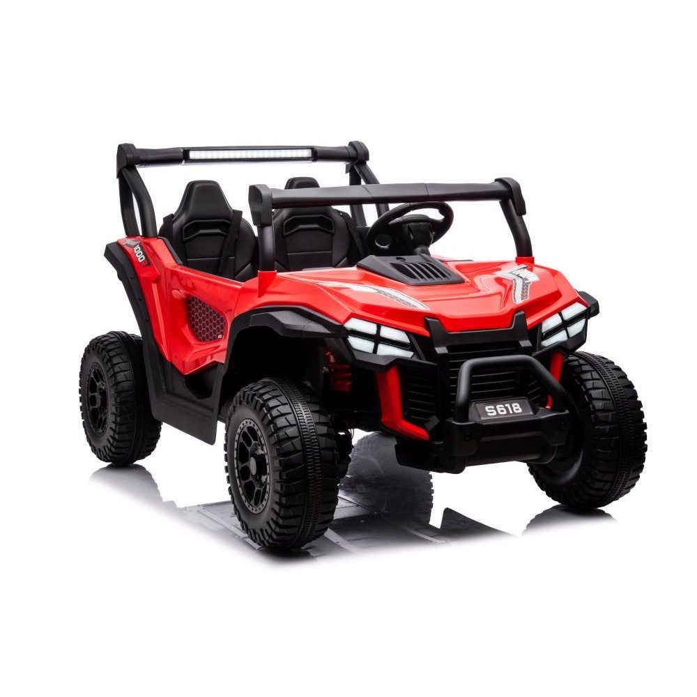 LEAN TOYS Elektro-Kinderauto Elektrobuggy Kinderfahrzeug Akkuauto, Belastbarkeit 100.0 kg, (1-tlg), Allradoptik 4x4, Zweisitzer, LED-Licht, Überrollbügel