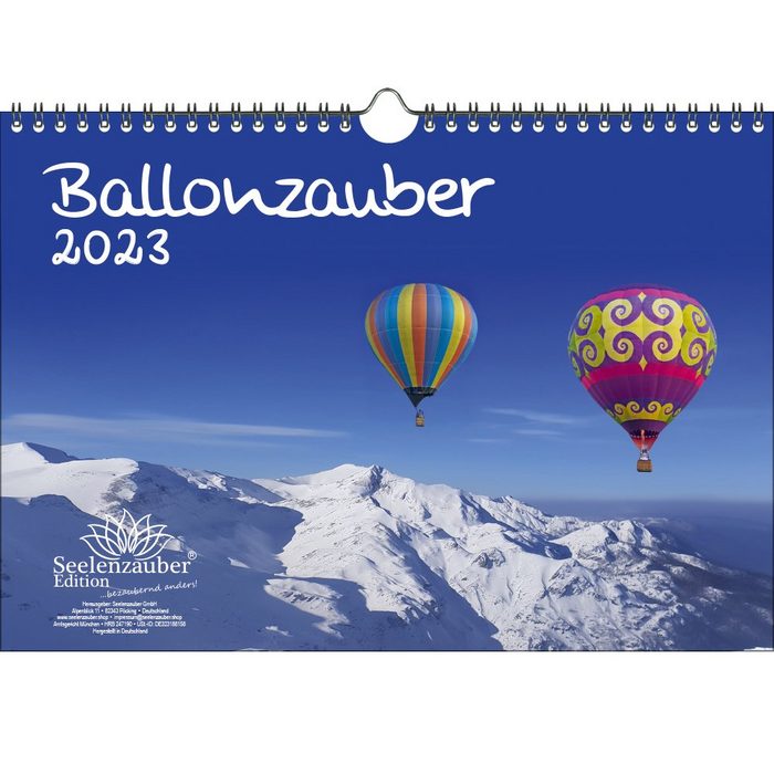 Seelenzauber Wandkalender Ballonzauber DIN A4 Kalender für 2023 Heißluftballon - Seelenzauber