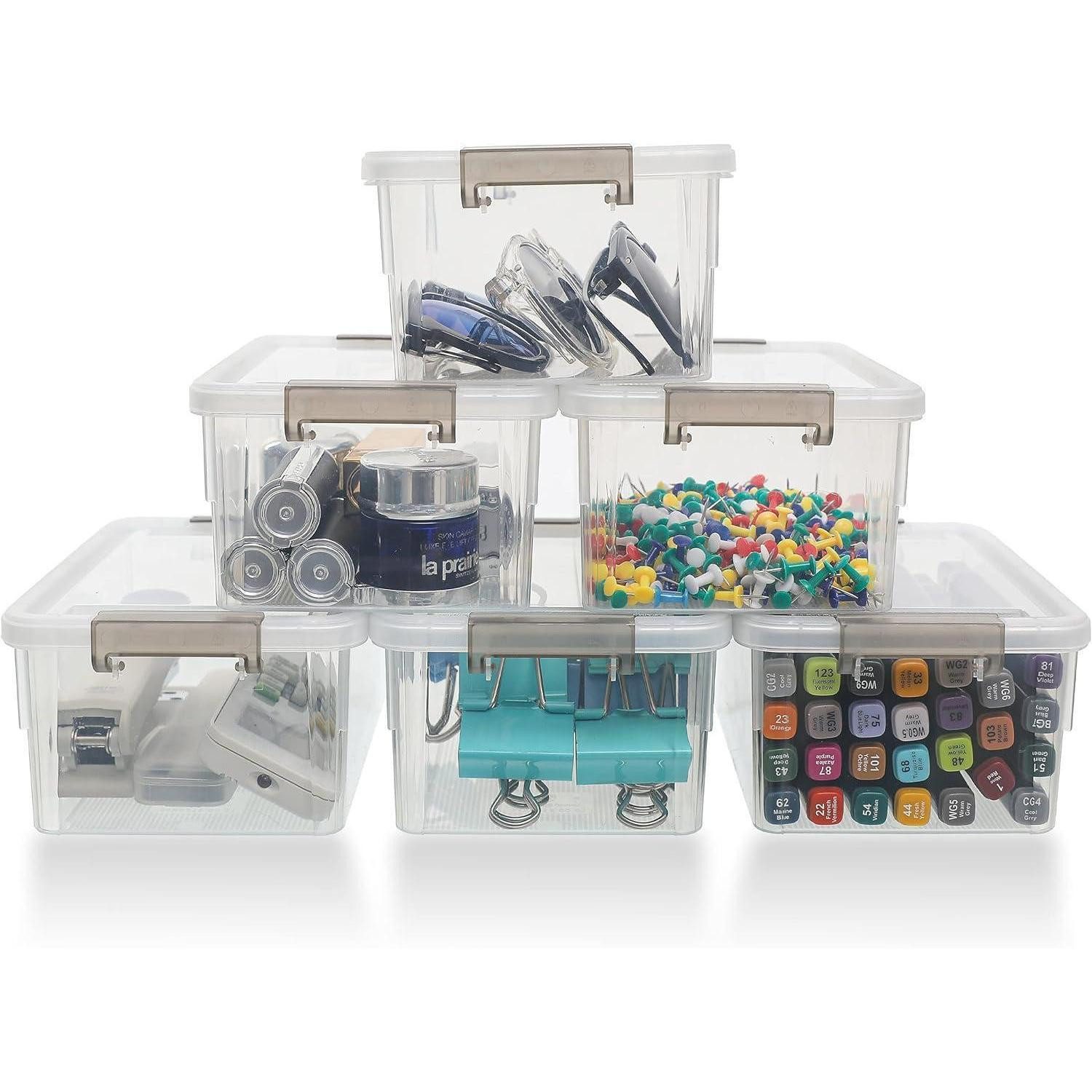LuxusKollektion Stapelbox Aufbewahrungsbox Transparent Stapelbar Clipverschluss 1.25L 6er-set