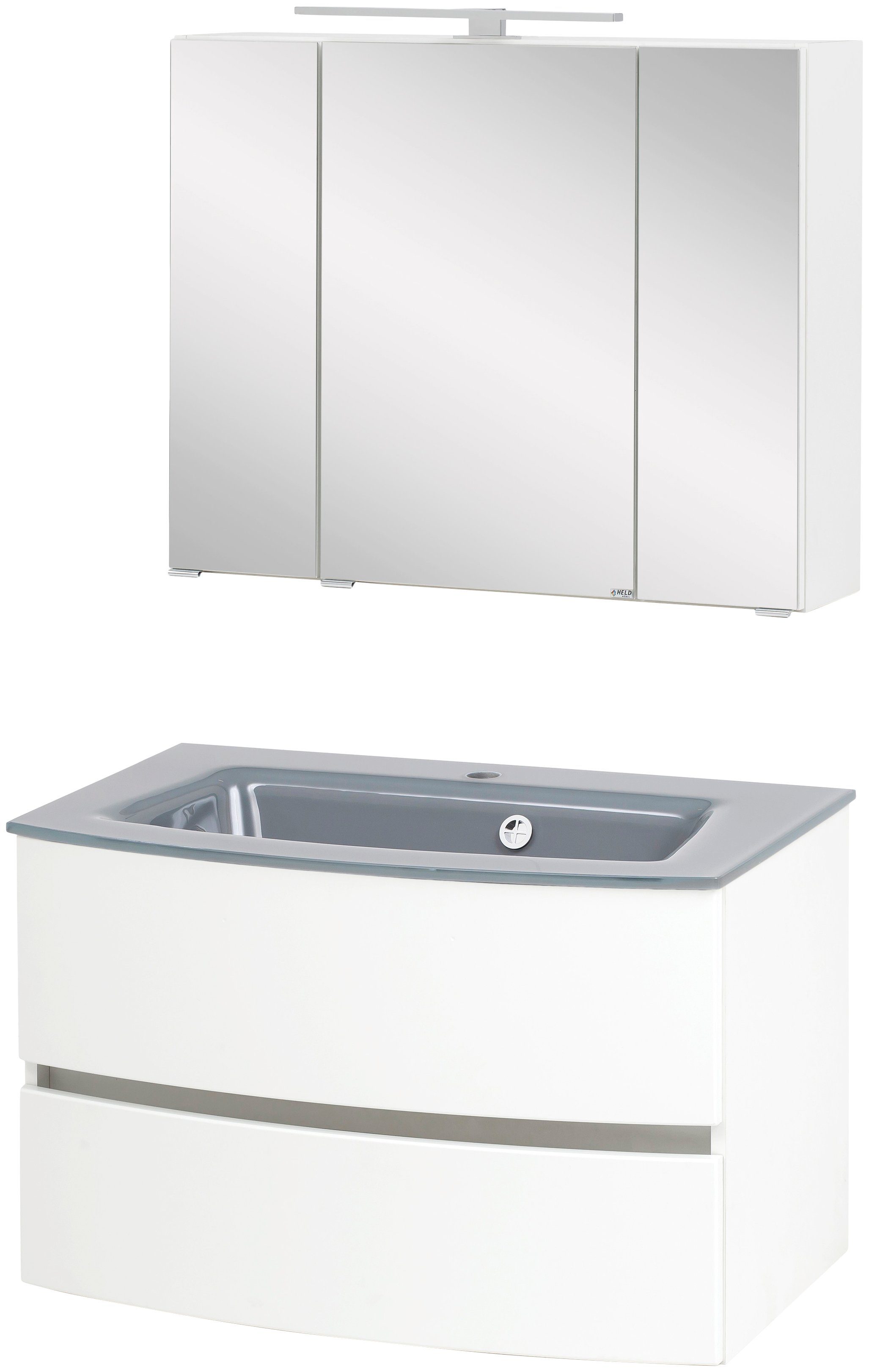 welltime Waschtisch-Set Kaunas, (Set, 2-St), Breite 80 cm, Soft-Close-Funktion