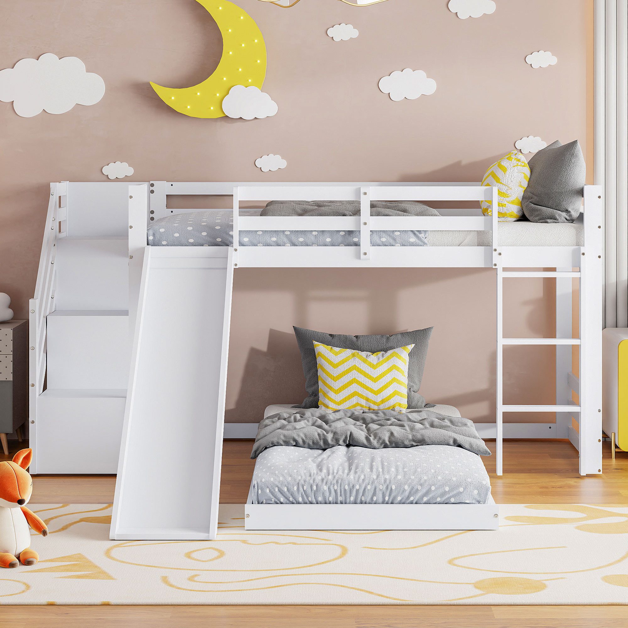 FUROKOY Kinderbett Kinderbett 90x200 cm, Bodenbett günstig online kaufen
