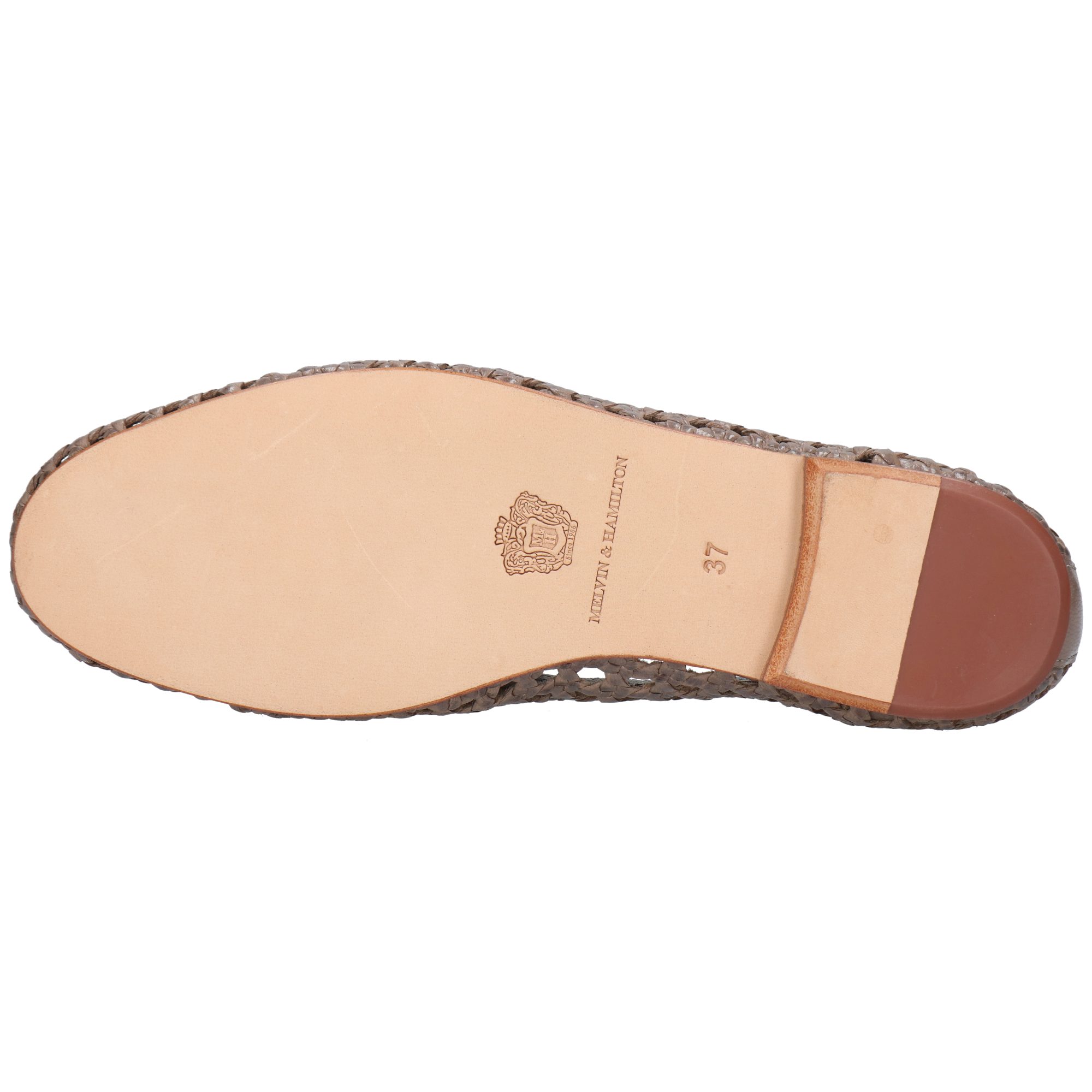 Melvin & Hamilton Tabea 1 Leder-Geflochtene Schuhe für Damen Loafer Block-Absatz, Echtes Leder, Von Hand geflochten