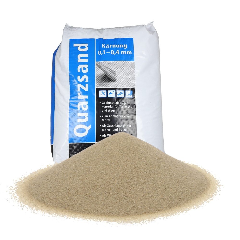 GarPet Fugensand Quarzsand Feuergetrocknet 25 Kg 0,1 - 0,4mm Sand Fugensand Strahlsand