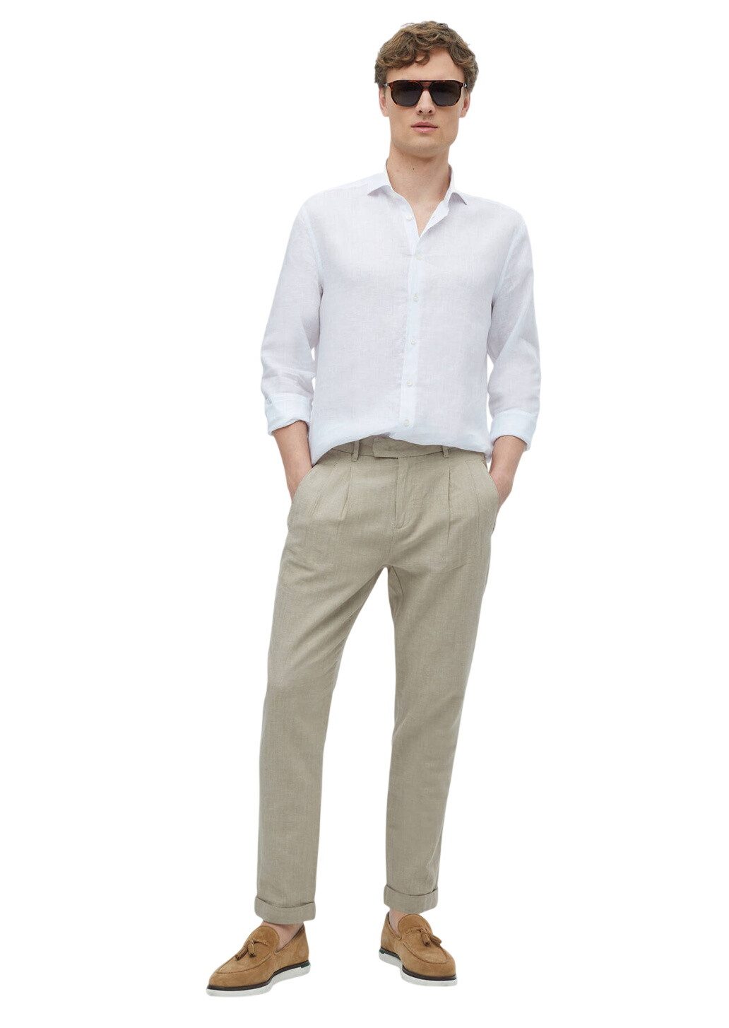RAMSEY Hemdbluse Schlichtes, normal geschnittenes, gewebtes Freizeithemd aus 100 % Lein