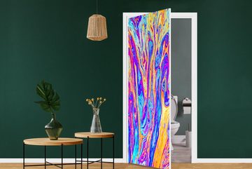 MuchoWow Türtapete Kunst - Farben - Psychedelisch, Matt, bedruckt, (1 St), Fototapete für Tür, Türaufkleber, 75x205 cm