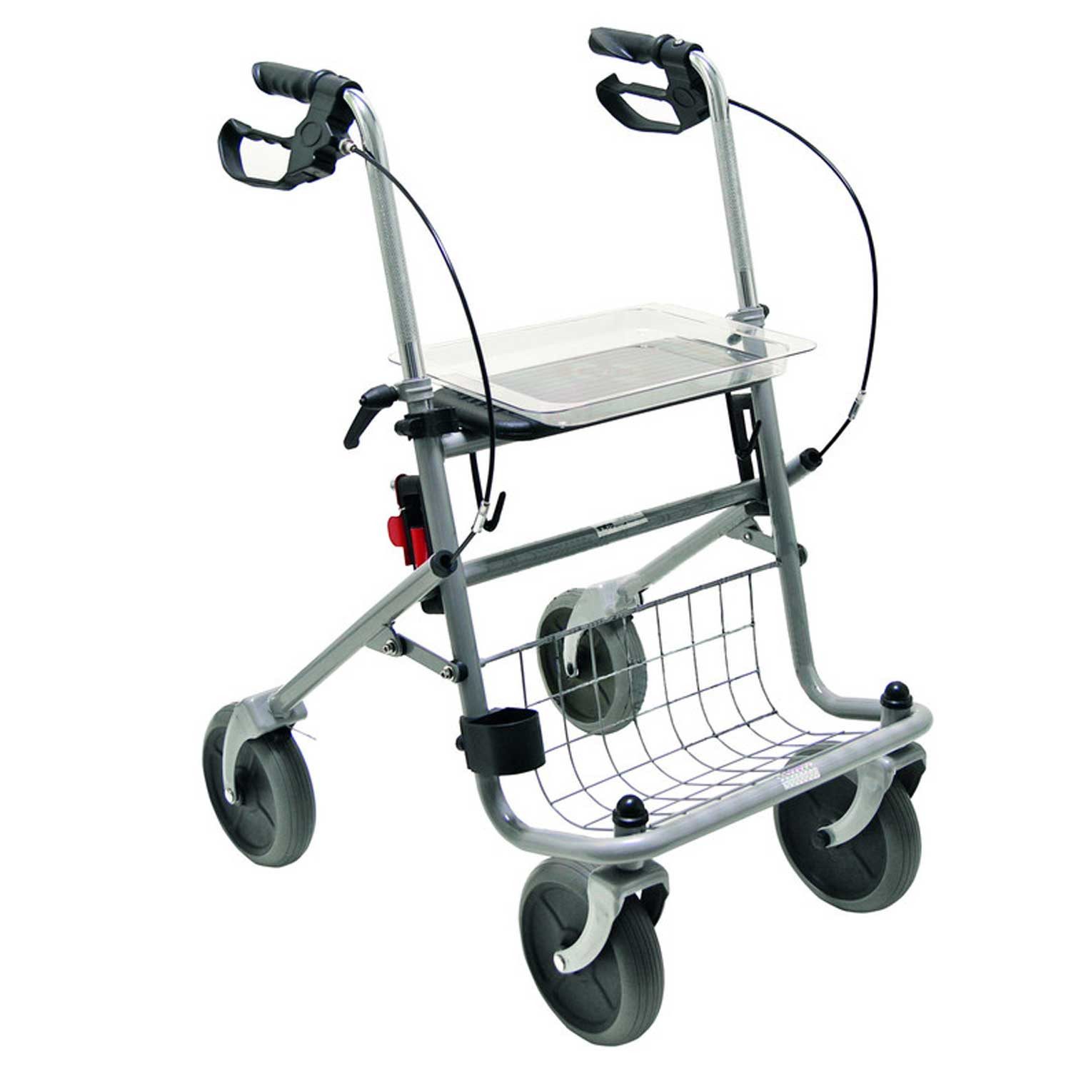 Drive Medical Rollator Drive Medical Cristallo Standard-Rollator faltbar silber, Pannensichere PU-Bereifung