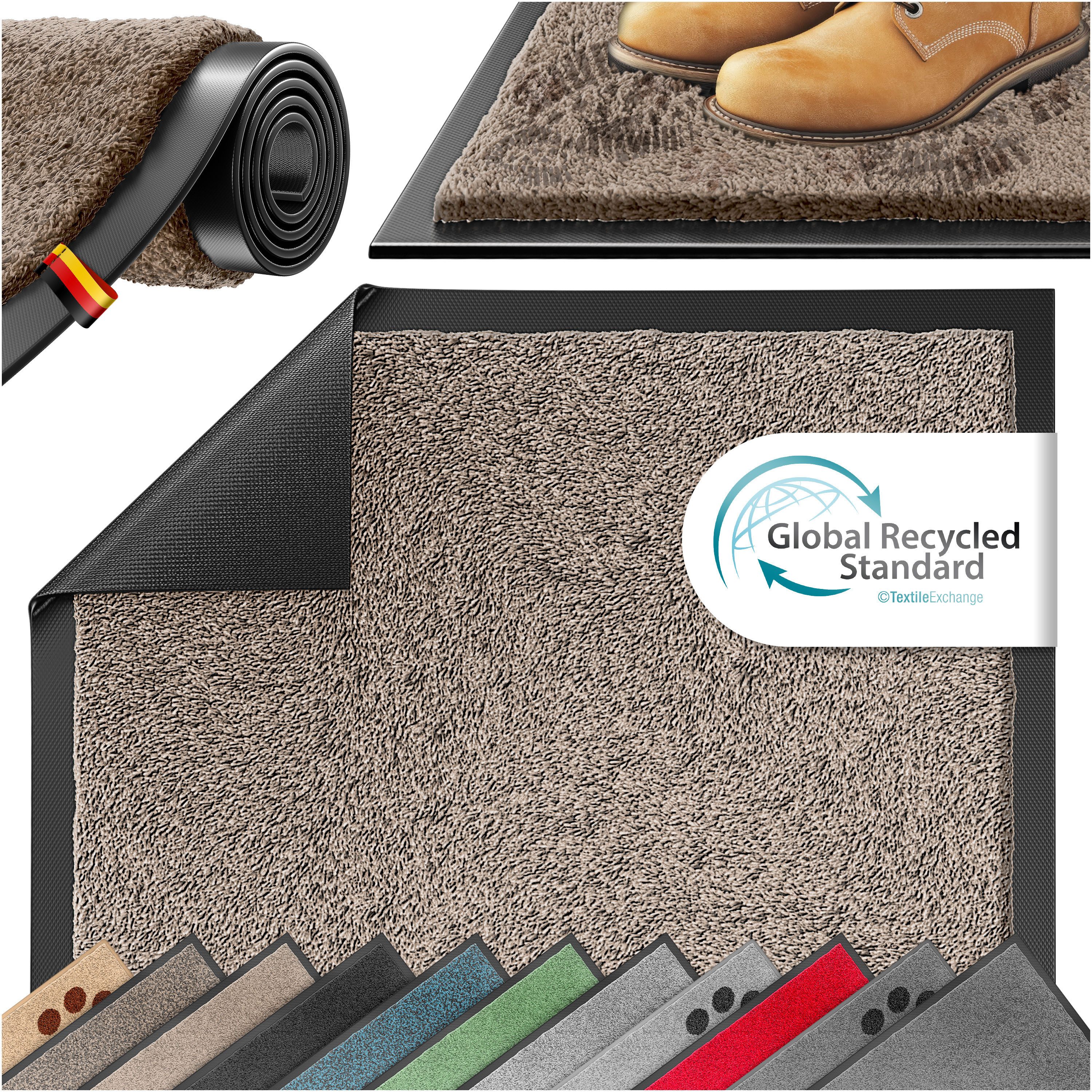 KESSER Fußmatte Schmutzfangmatte rutschfest für Innen- & Außenbereich, Höhe: 7 mm, Teppich für Wohnungseingang, Büro & Vorzimmer