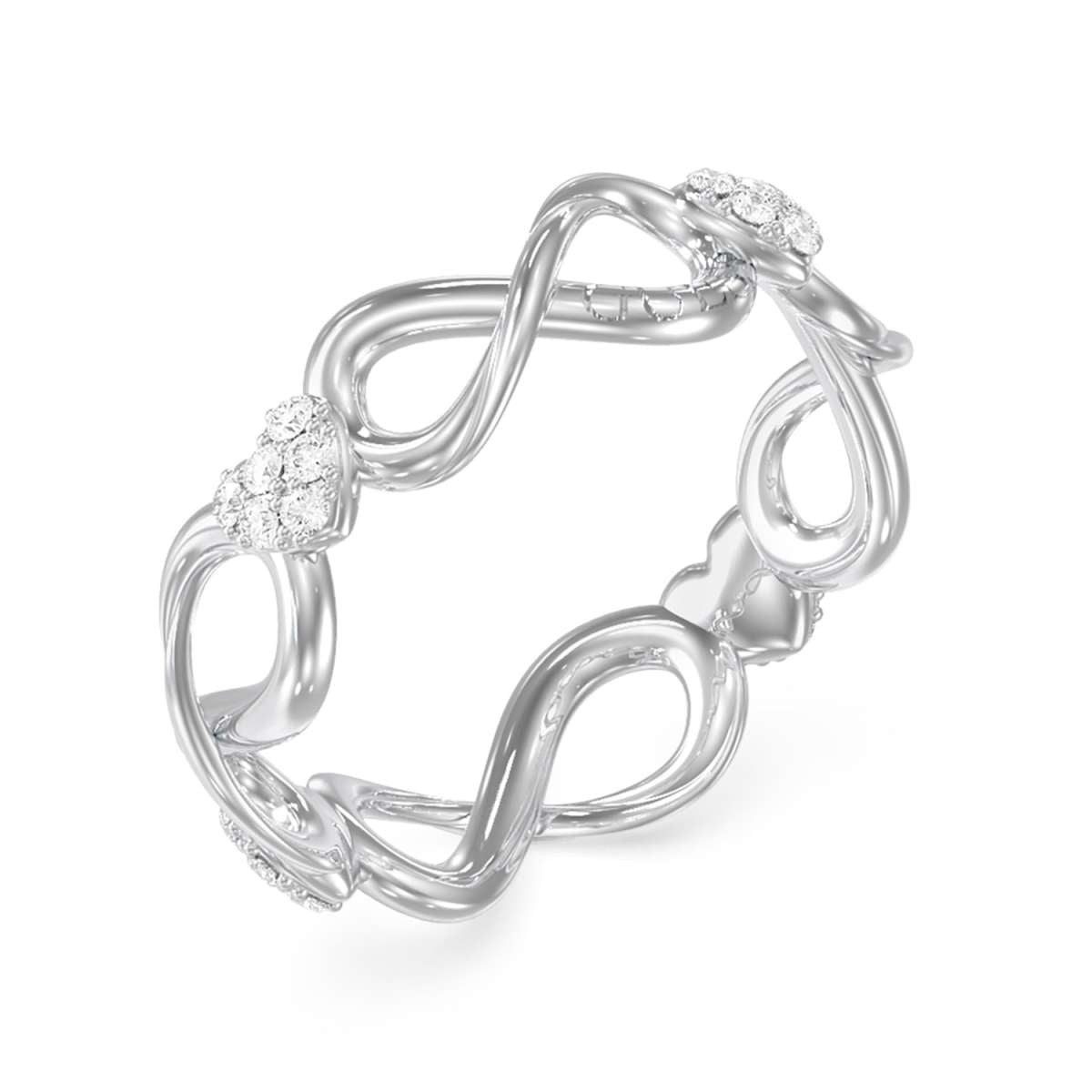 Guess Fingerring JUBR06050JWRH, Damenring Unendlichkeit Silberfarben
