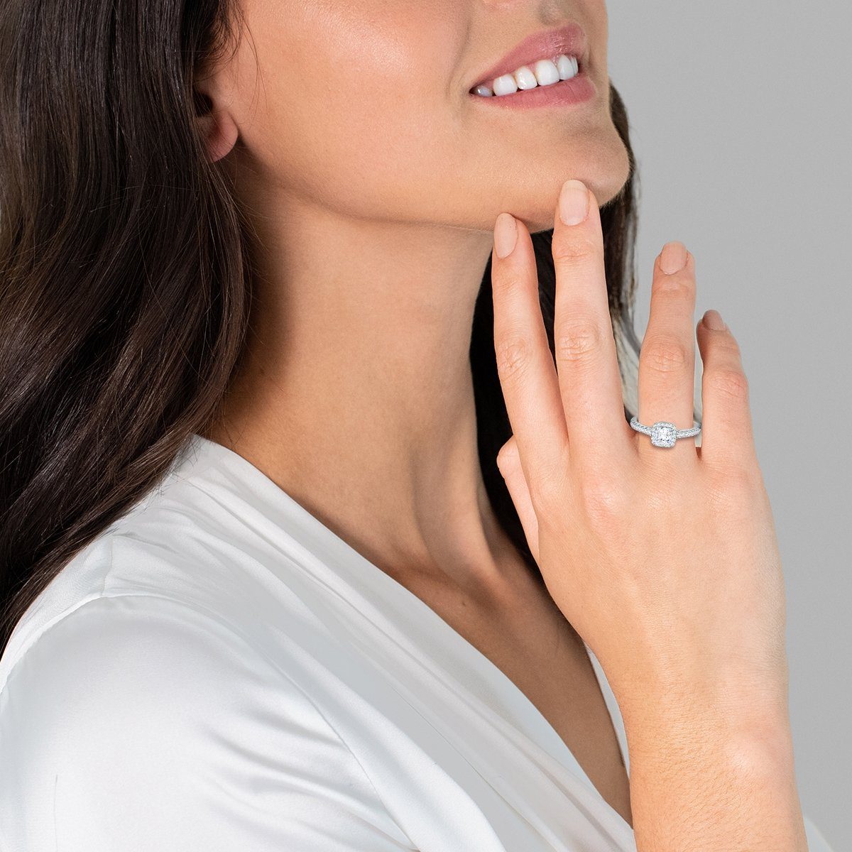 Trilani Fingerring Frauen aus für Verlobungsring 925 Sterling Zirkonia mit Silber