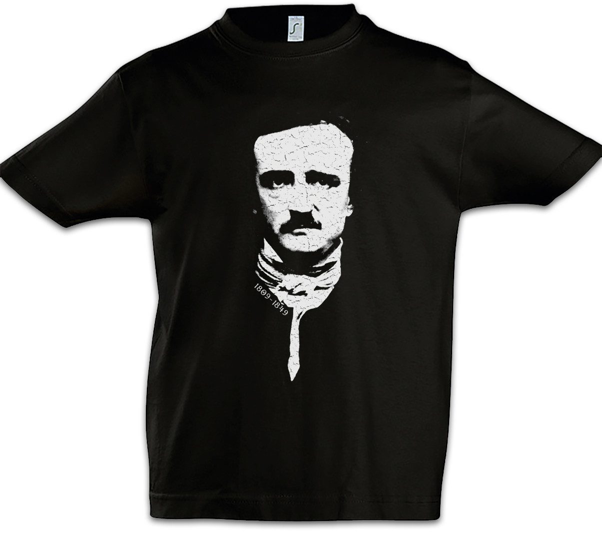 Print-Shirt Edgar Kinder T-Shirt Portrait Allan Allen Symbol Poe Raven Rabe