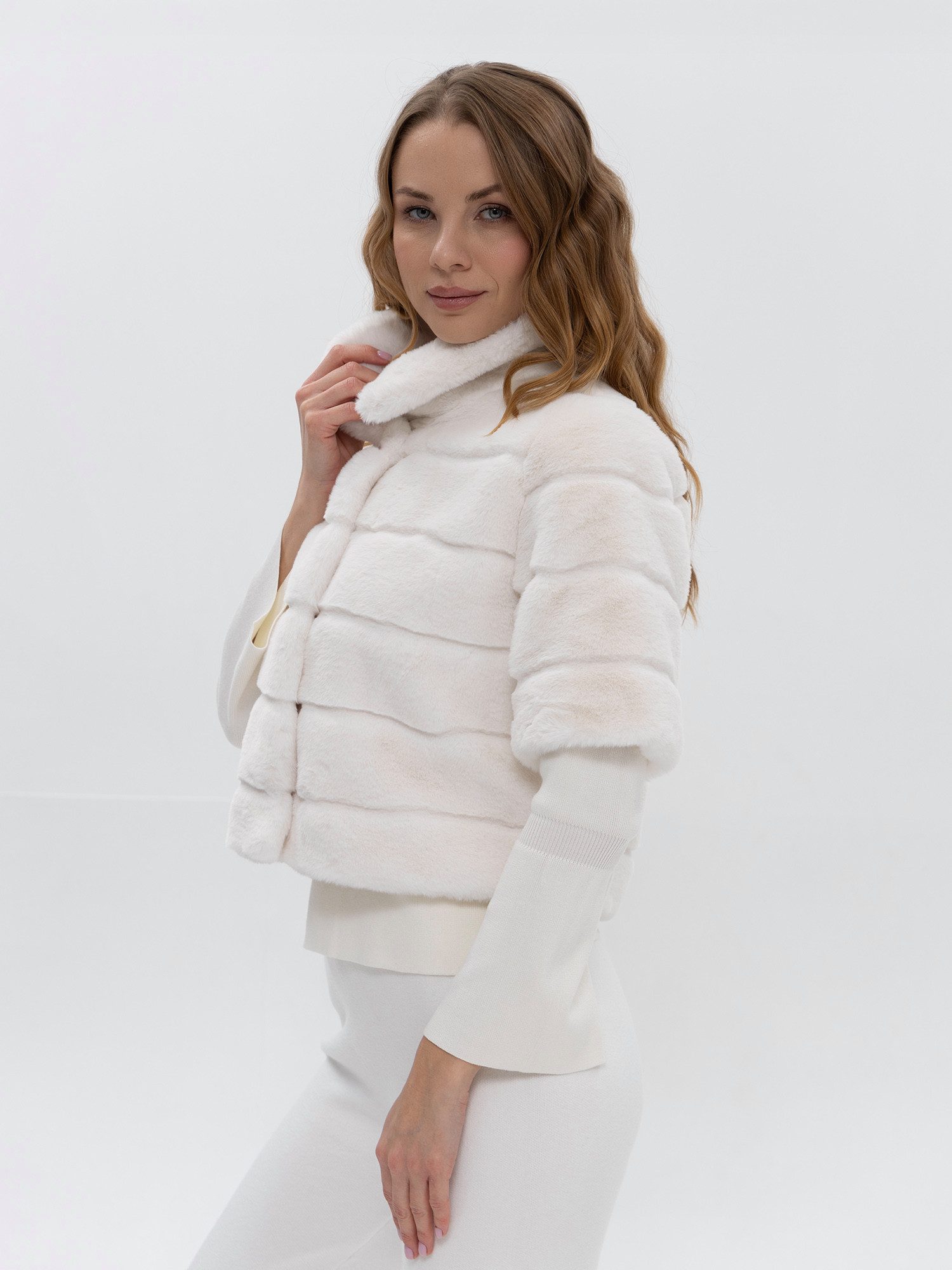 Passioni Fellimitatjacke Cropped 3/4 Arm günstig online kaufen