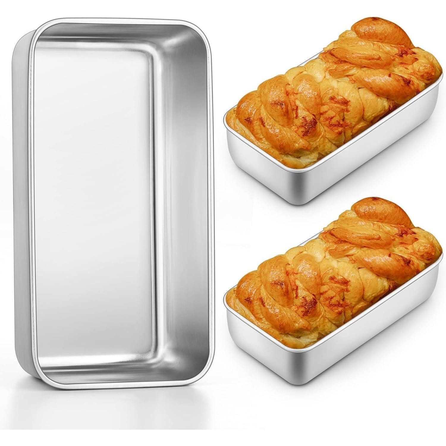 LuxusKollektion Brotbackform Brotbackform Kastenform Rechteckig Toastbrot 3 Stück Edelstahl