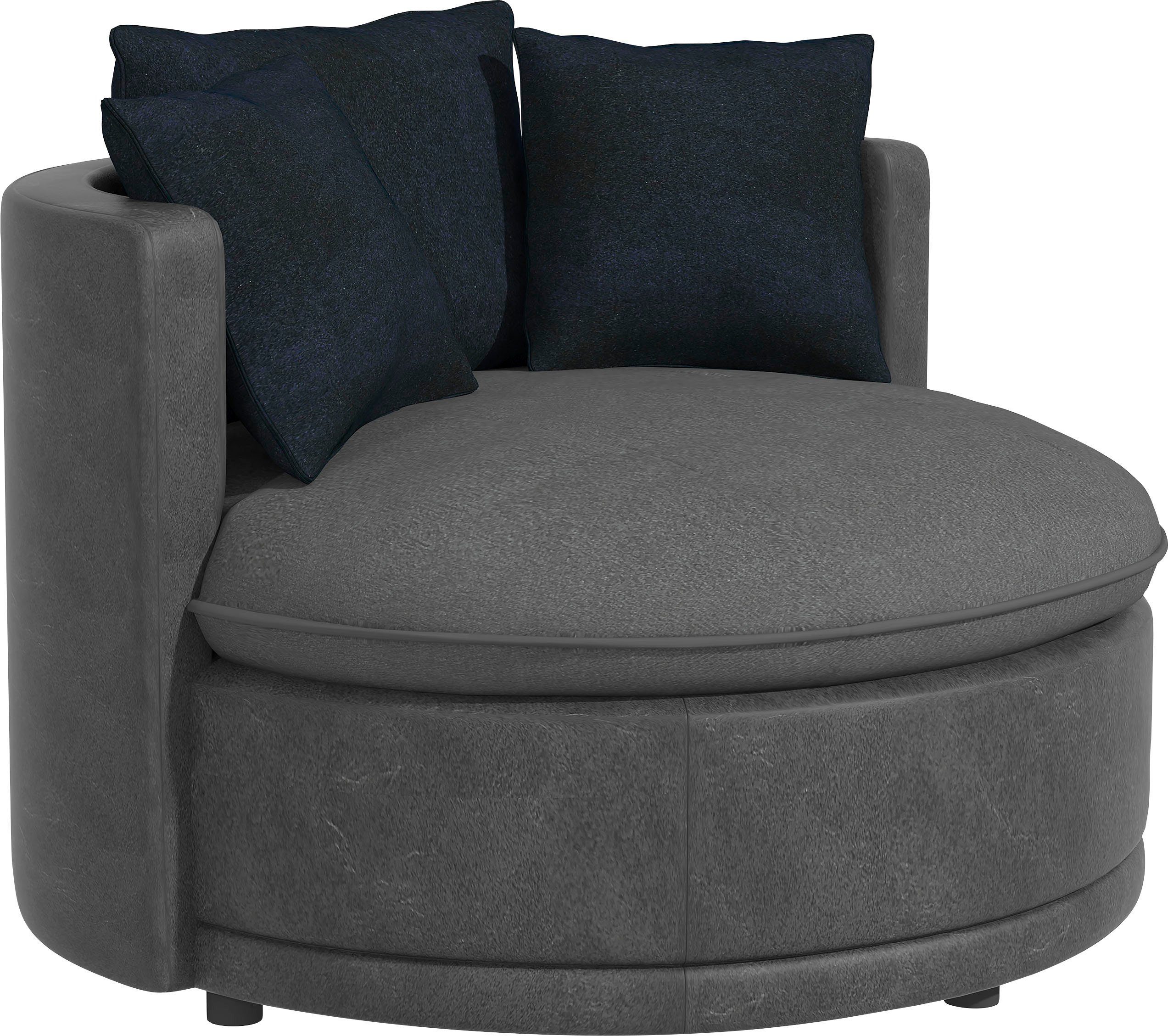ATLANTIC home collection XXLSessel, runder Big Sessel, Sitz, Rücken