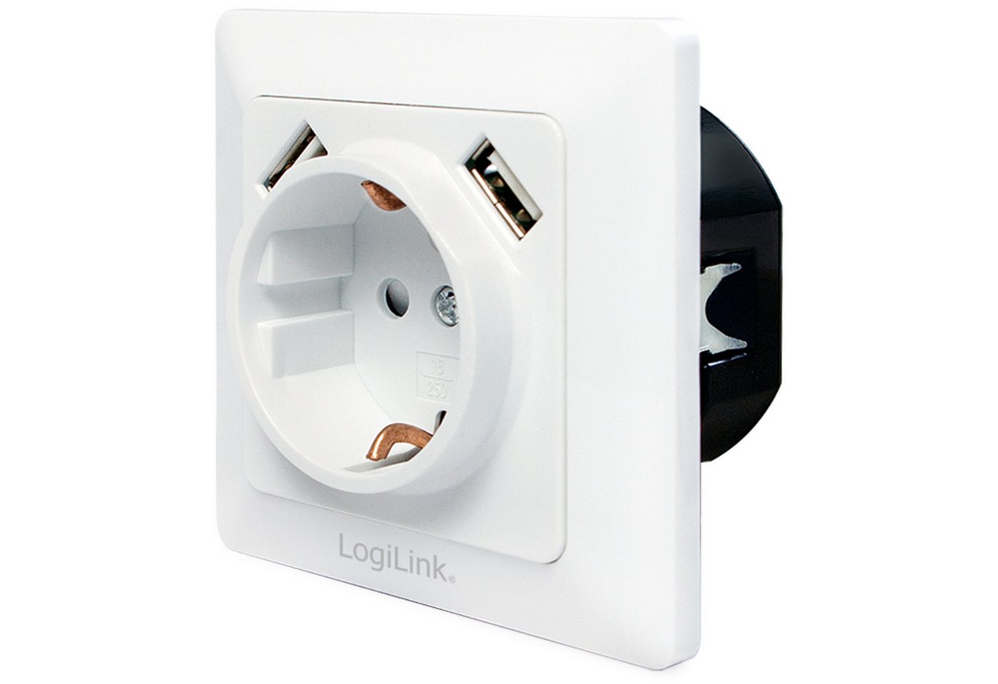 Thumbnail - LogiLink Schalter LOGILINK Schutzkontaktsteckdose PA0162, 2x USB