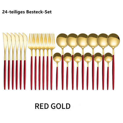 XDeer Besteck-Set Besteck-Set,24-teiliges Besteck-Set aus Edelstahl,quadratisches Geschirr, Küche, Essgeschirr für Zuhause/Hotel,inklusive Messer/Gabel/Löffel, hochglanzpoliert,spülmaschinengeeignet, 6 Personen, 24 Teile Edelstahl 18/0 Das Besteckset werden aus Edelstahl 18/0 hergestellt - für erhöhte Stabilität und bessere Bedienbarkeit