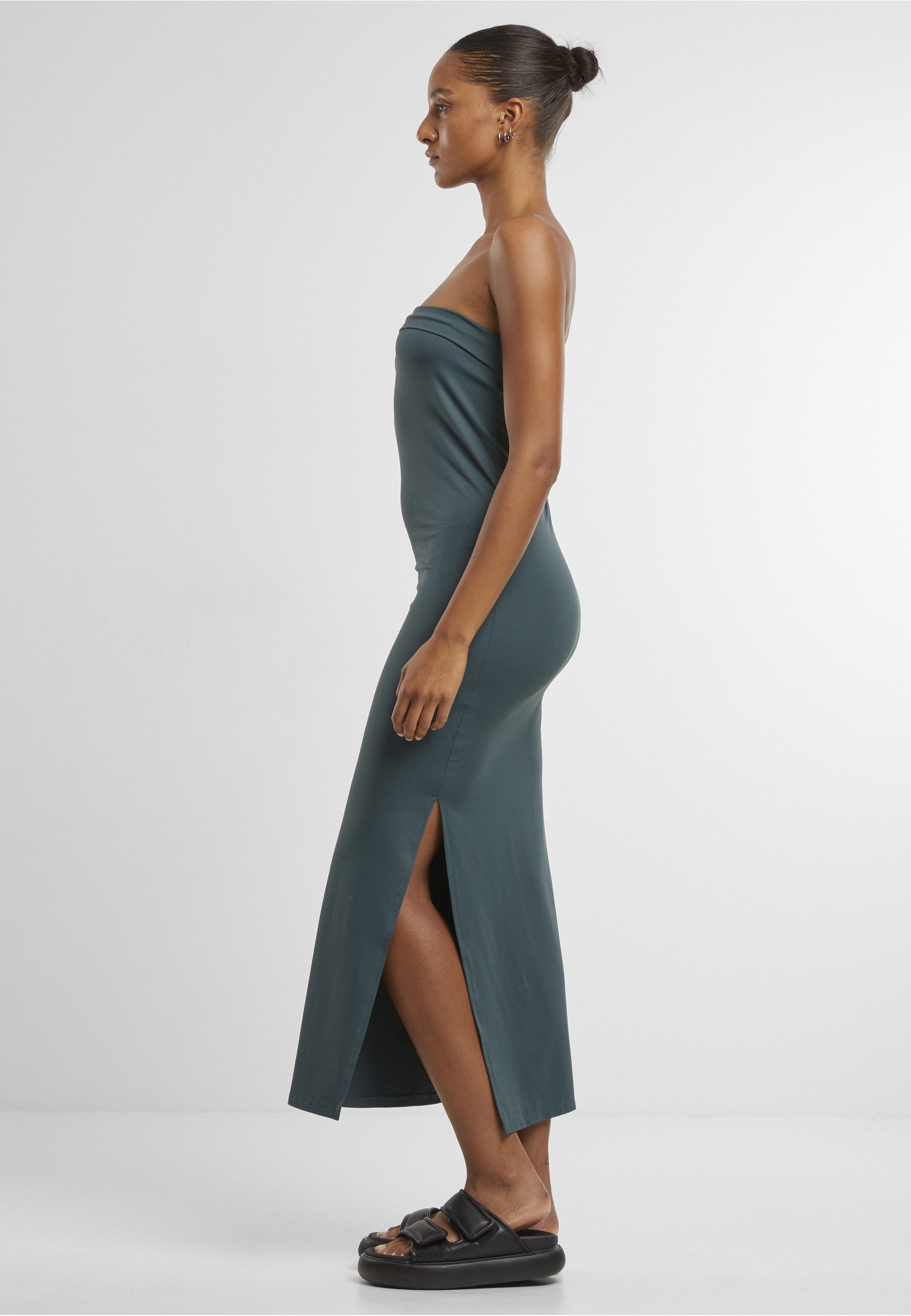 URBAN CLASSICS Shirtkleid Urban Classics Ladies Bandeau Midi Dress (1-tlg)