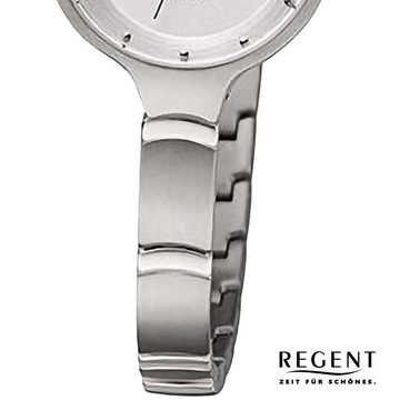 Regent Quarzuhr Regent Damen Armbanduhr Analog, Damen Armbanduhr rund, extra groß (ca. 26mm), Metallarmband