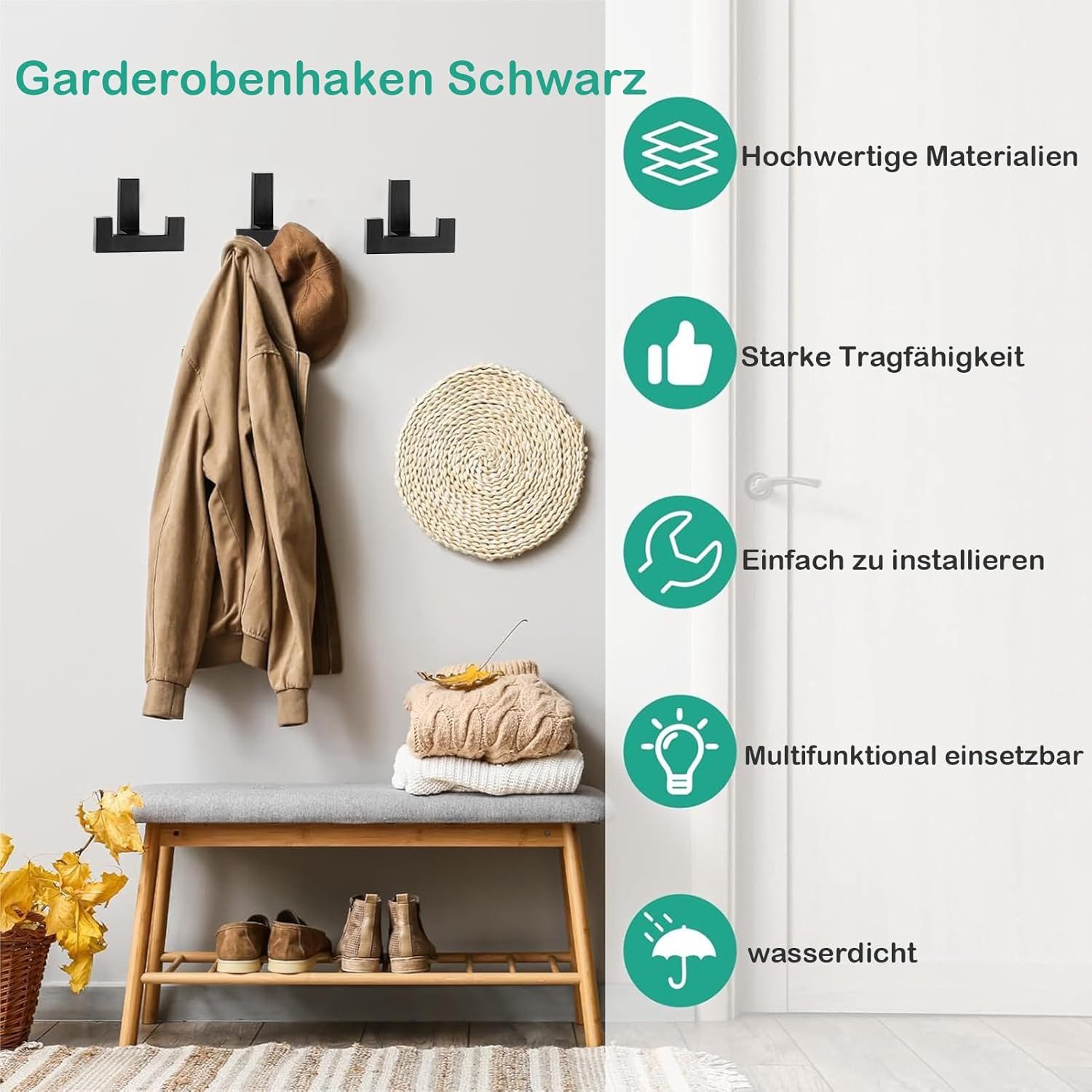 BlingBin Garderobenhaken 6 Stück Zinklegierung kleiderhaken akustikpaneele günstig online kaufen