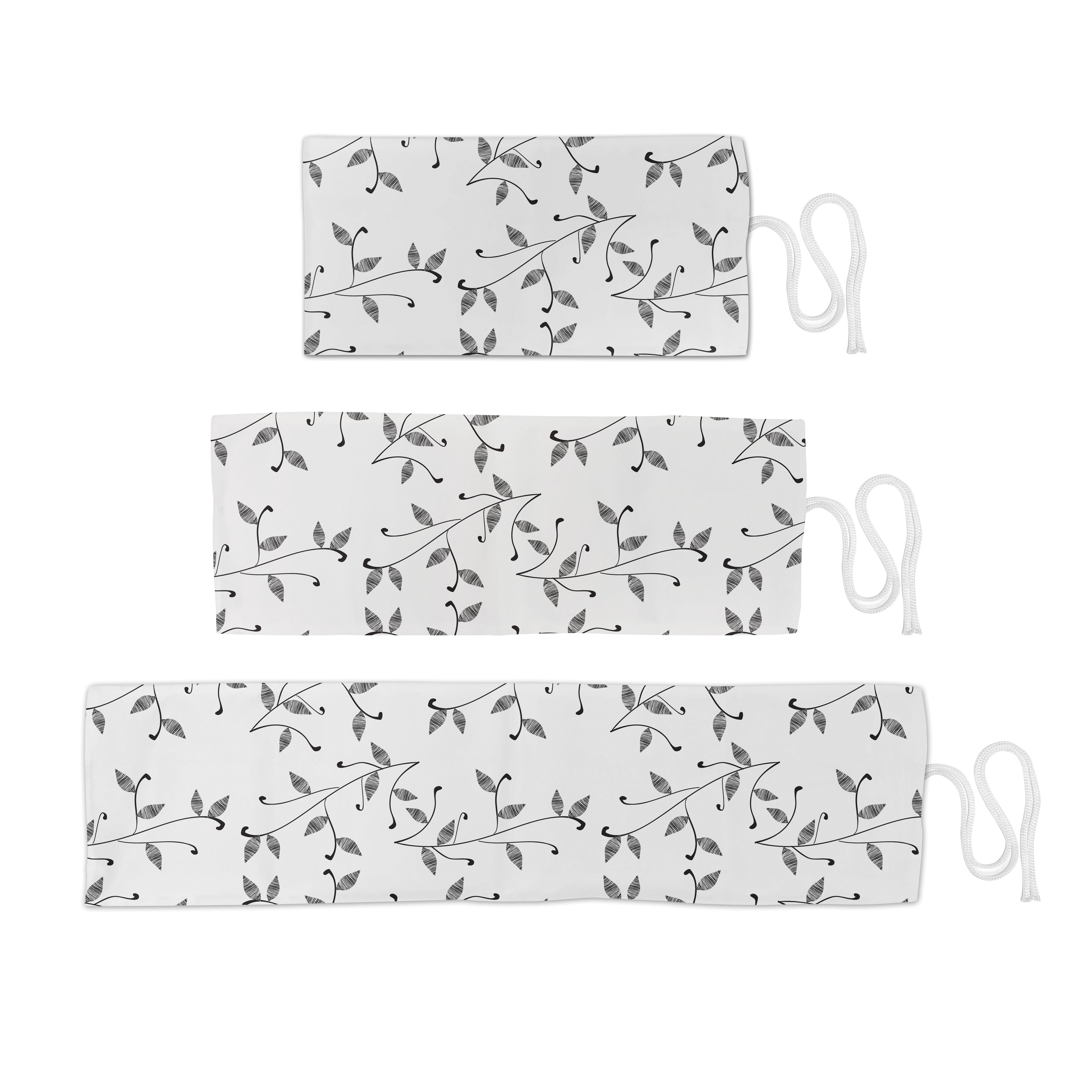 Abakuhaus Federmäppchen Stiftablage Grau Muster Eco Minimalist Segeltuch langlebig und Blatt tragbar weiß Organizer