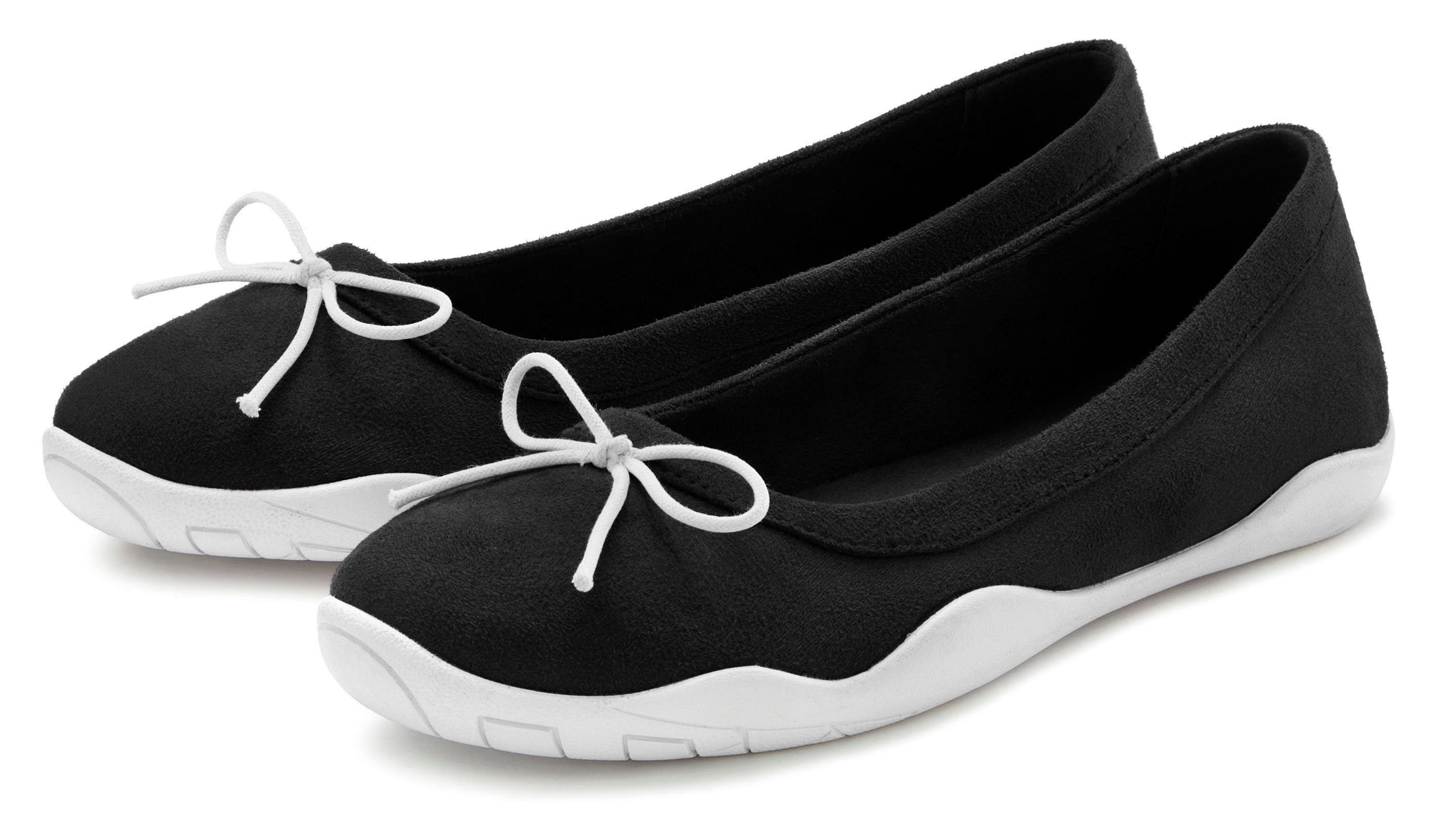 LASCANA Sneaker, Ballerina leichter Freizeitschuh, Slipper, Halbschuh, flache Sohle VEGAN