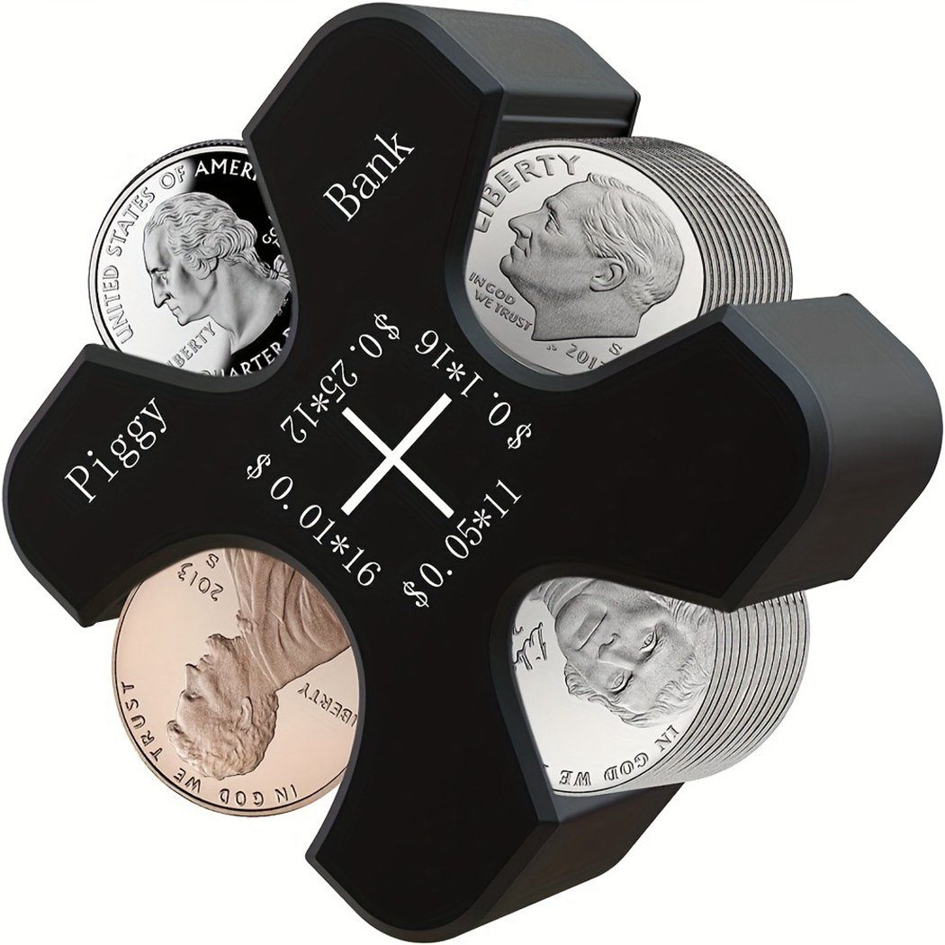 TUABUR Münzetui Aufbewahrungsbox für Auto-Münzgeld, 55 bietet für Münzen Platz