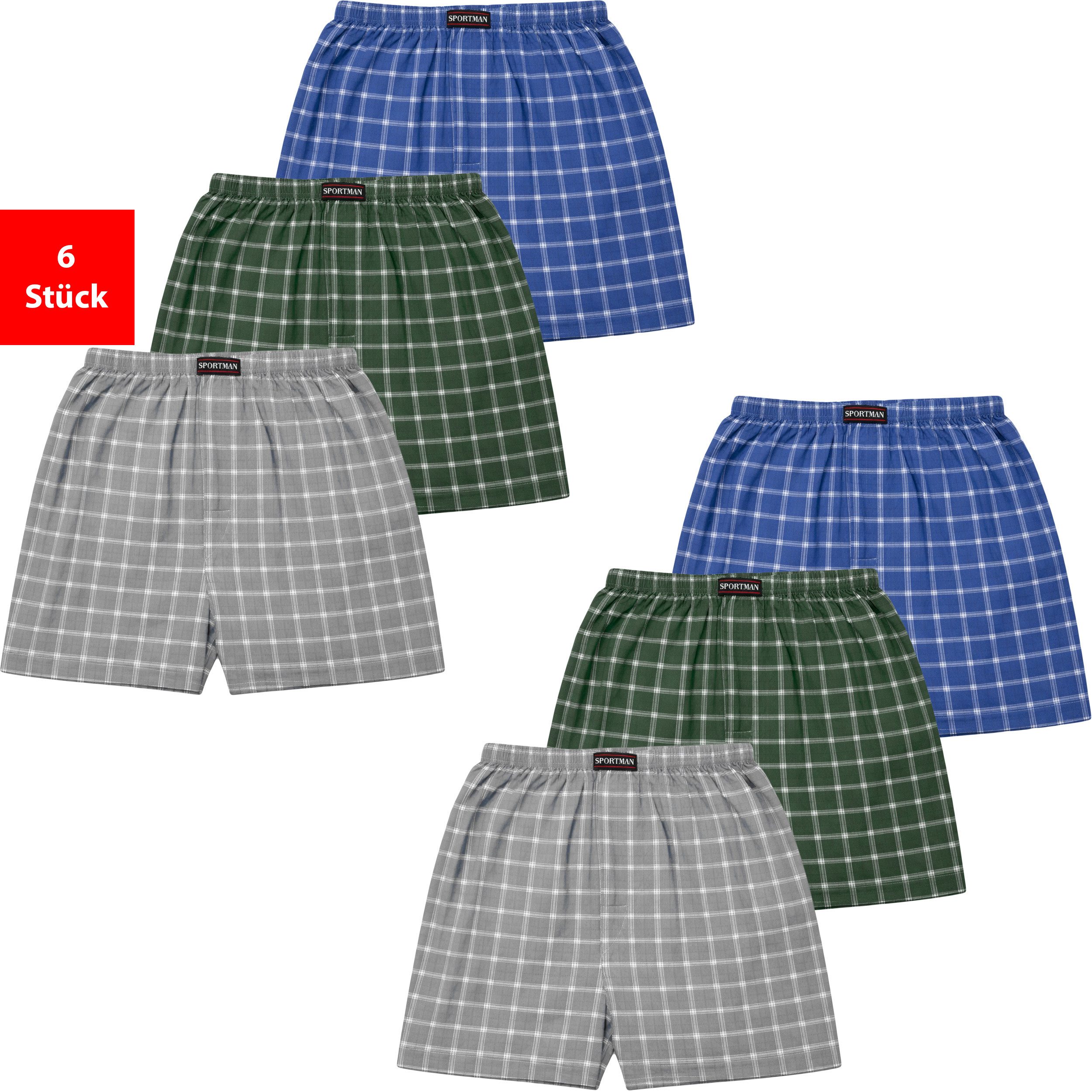 Webboxer Herren Webboxer Baumwolle Boxershort 3er & 6er Pack Sparpack S - 6XL