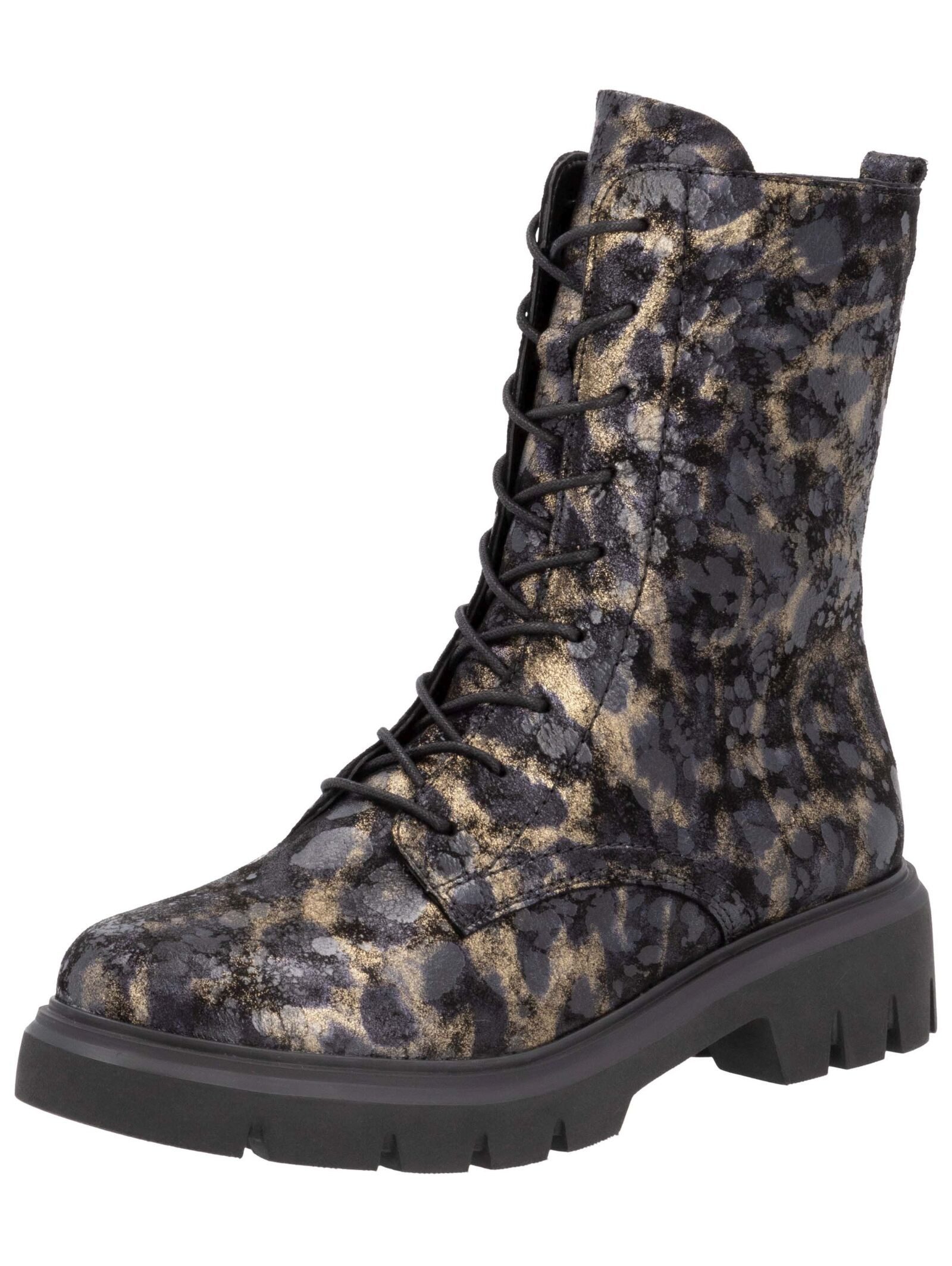 Stiefelette Veloursleder Schnürstiefelette