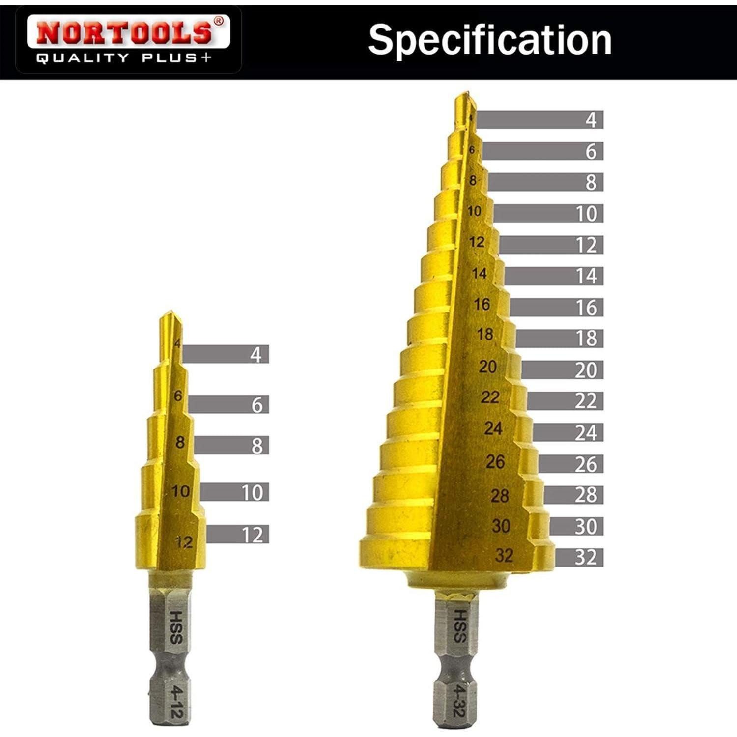 LuxusKollektion Stufenbohrer Stufenbohrer Set 2tlg HSS TiN Einheitsgröße set 2-Quality Plus