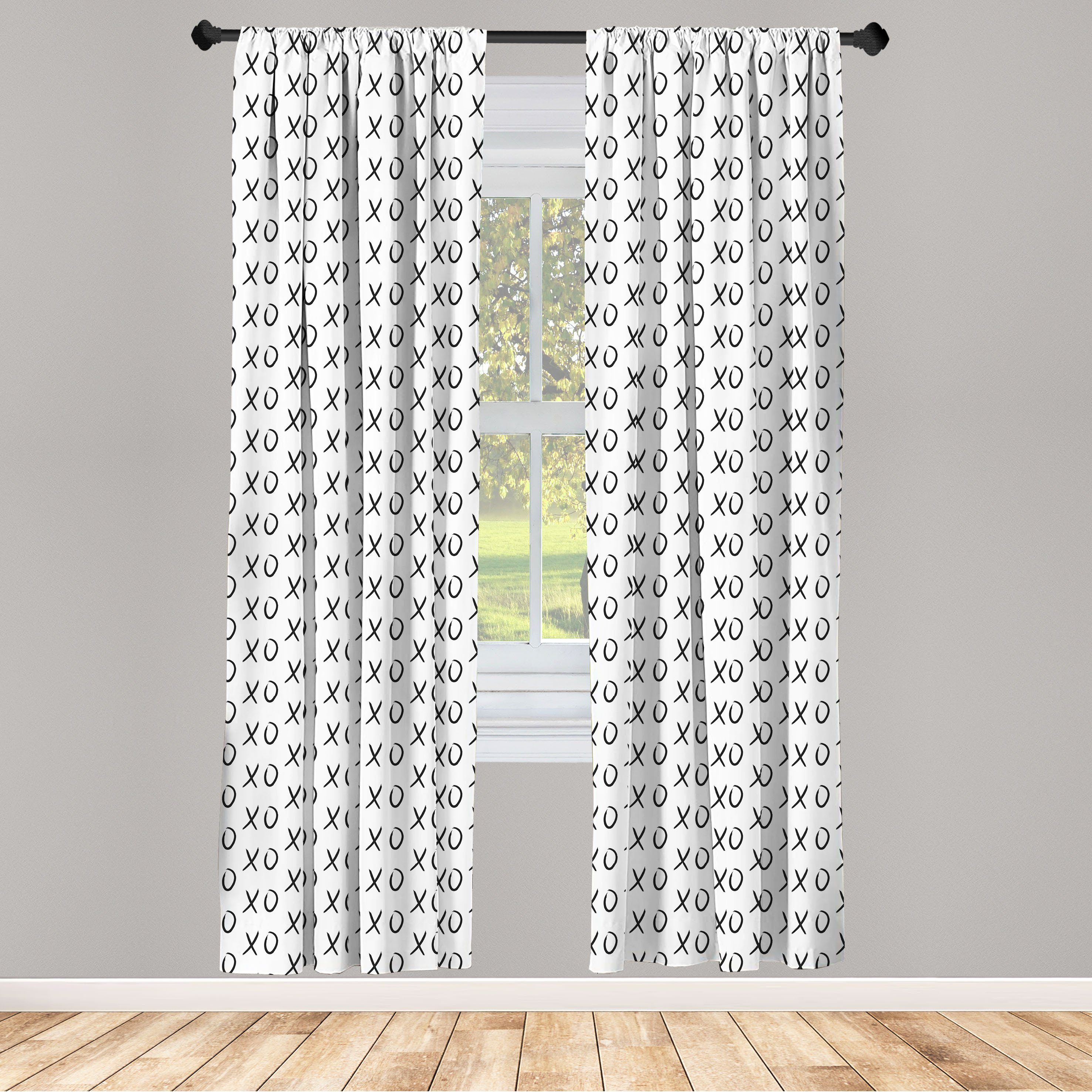 Gardine Vorhang für Wohnzimmer Schlafzimmer Dekor, Abakuhaus, Microfaser, Xo Affection Expression Küsse