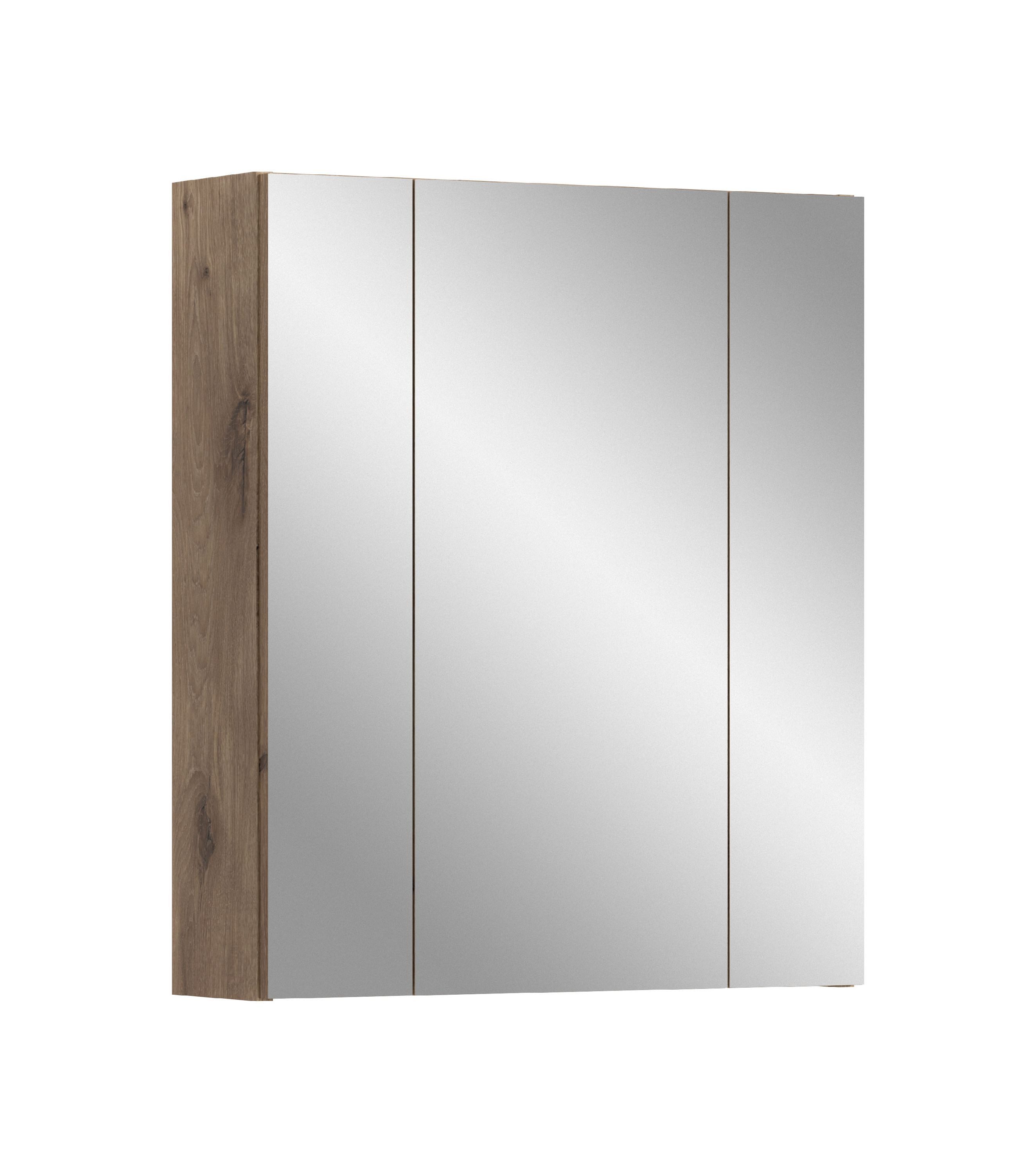 xonox.home Badezimmerspiegelschrank Nox Oak Nachbildung Melamin beschichtet modern 60x70x18 cm