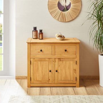 CARO-Möbel Kommode CANCUN, Anrichte Kommode im Landhaus Stil Kiefer massiv Sideboard mit Schublad