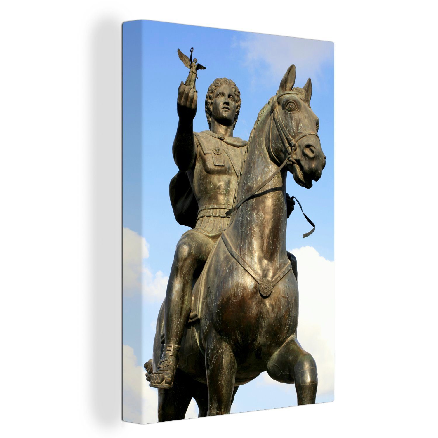 OneMillionCanvasses® Leinwandbild Eine Nahaufnahme einer Statue von Alexander dem Großen, (1 St), Leinwandbild fertig bespannt inkl. Zackenaufhänger, Gemälde, 20x30 cm