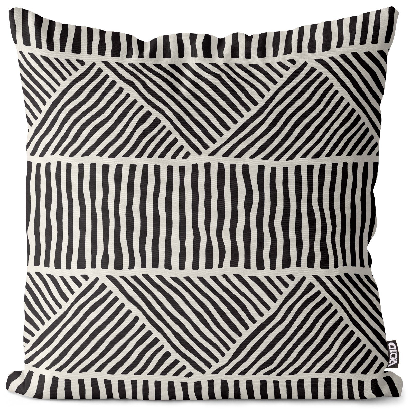 Kissenbezug, VOID (1 Stück), Sofa-Kissen Zebra Streifen Afika Safari Tiere schwarz weiss Ureinwohner muster abstrakt Linie nahtlos deko papier geometrisch streifen ethnisc