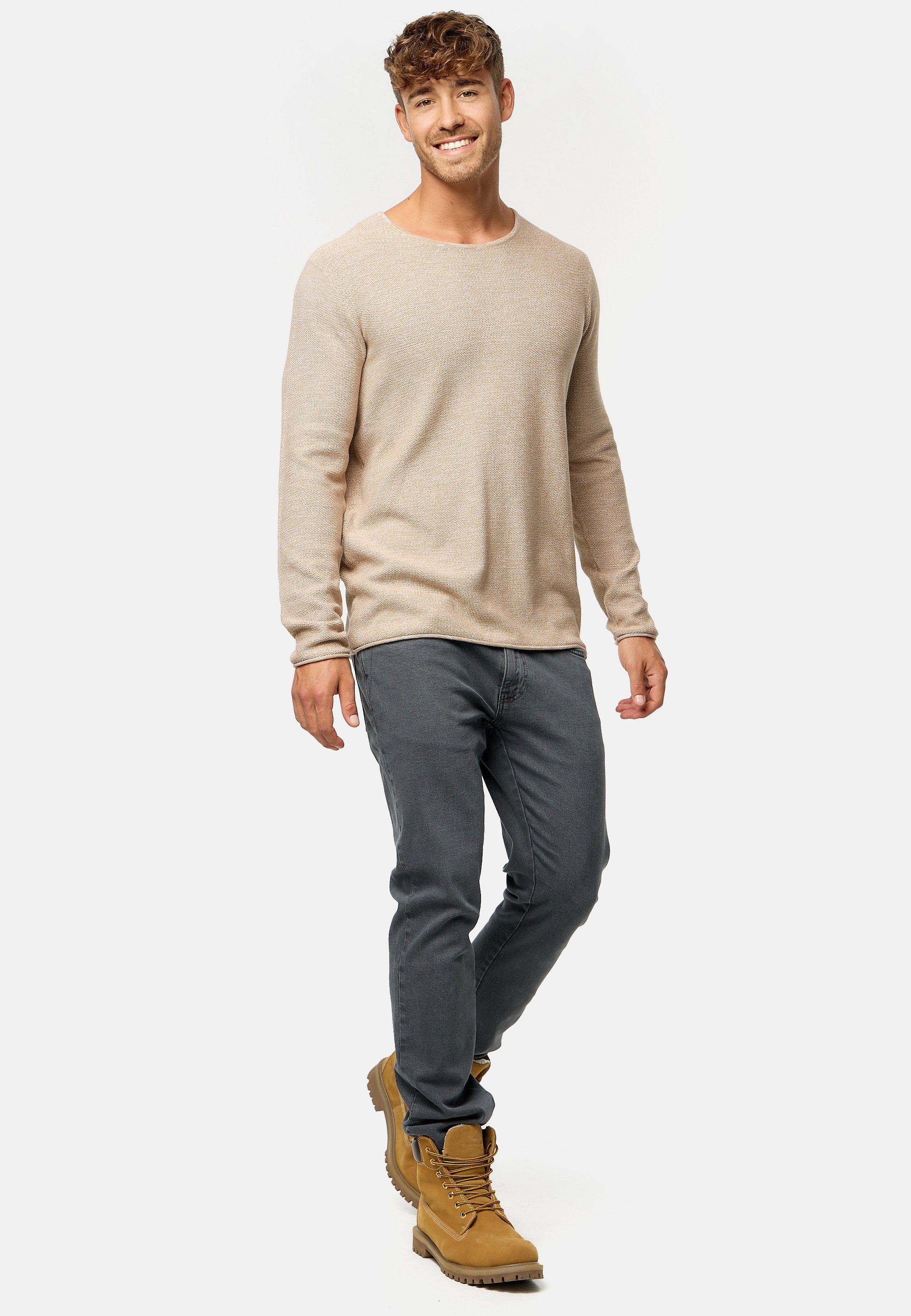 Indicode Strickpullover Herren Loakim Pullover Herrenpullover aus elastischer Baumwoll-Qualität, Rundhalsausschnitt