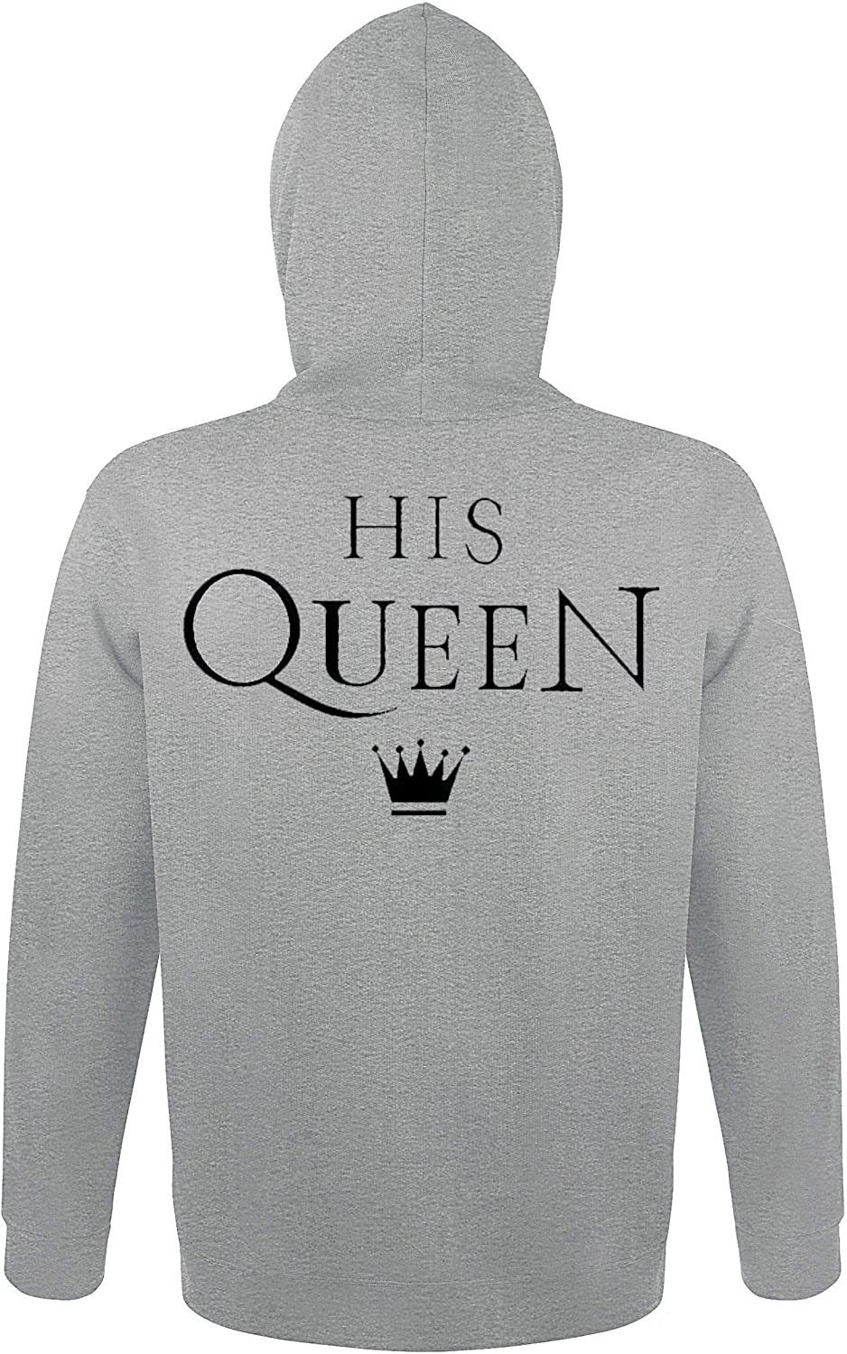 The King His Queen Pull à wunschzahl et initiales Couple Capuche Hoodie 