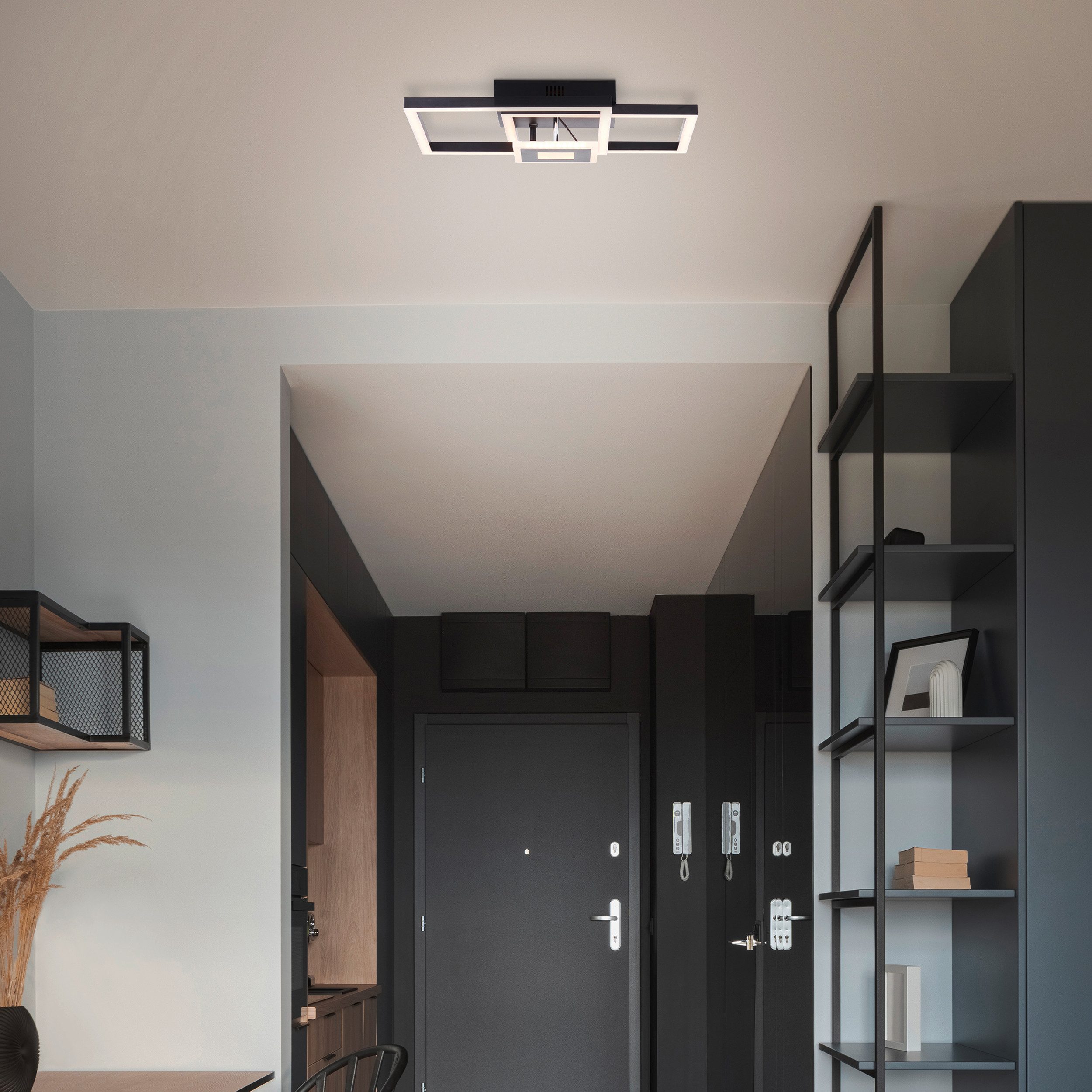 Brilliant LED Deckenleuchte Avanza, LED fest integriert, Warmweiß, LED-Profilleuchte, 40 x 40 cm, 2900 lm, 3000 K, schwenkbar, schwarz