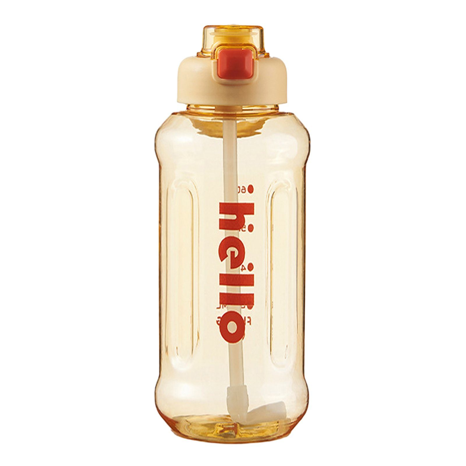 Blusmart Trinkflasche Tragbarer Stroh-Wasserbecher Mit Griff, Hoher Kapazität, Versiegelter, Trinkflasche yellow 1300ml