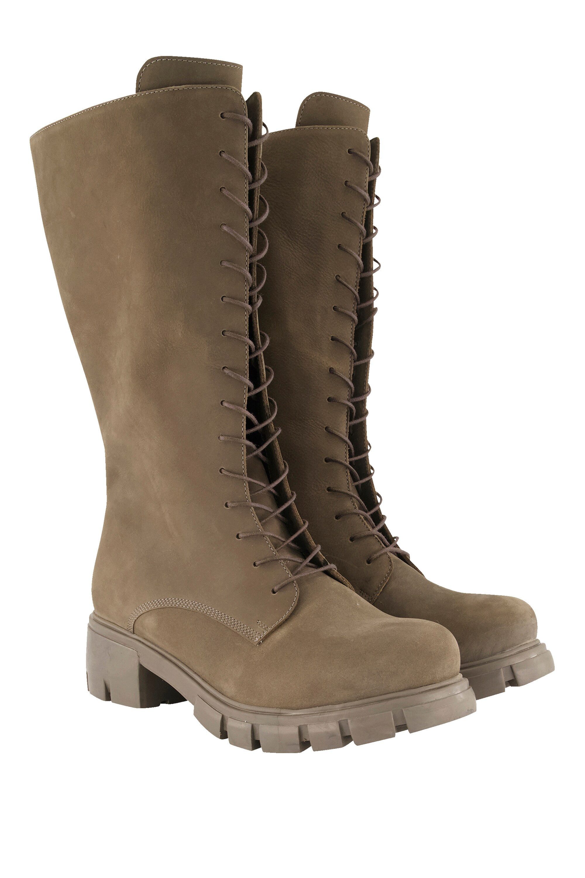 Ulla Popken Lederstiefel XL-Schaft Zipper Weite H Stiefel