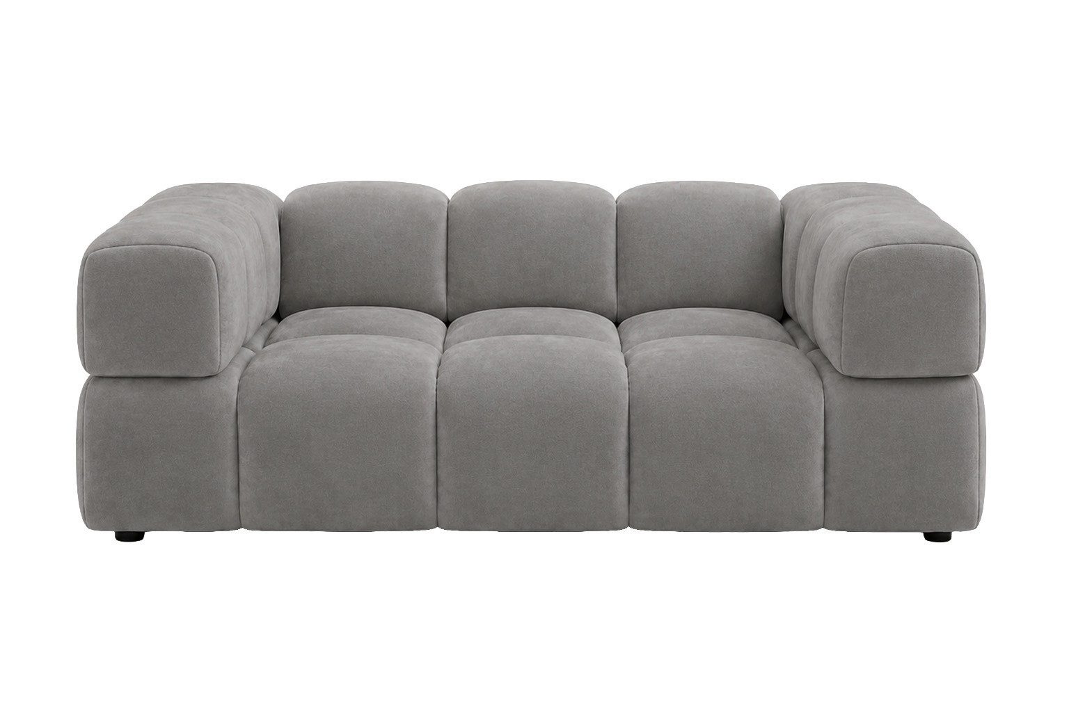 Kaiser Möbel Sofa 2-Sitzer im Veloursstoff Bluvel, AVERRO, Modernes Lounge-Design,Dekorative Steppungen