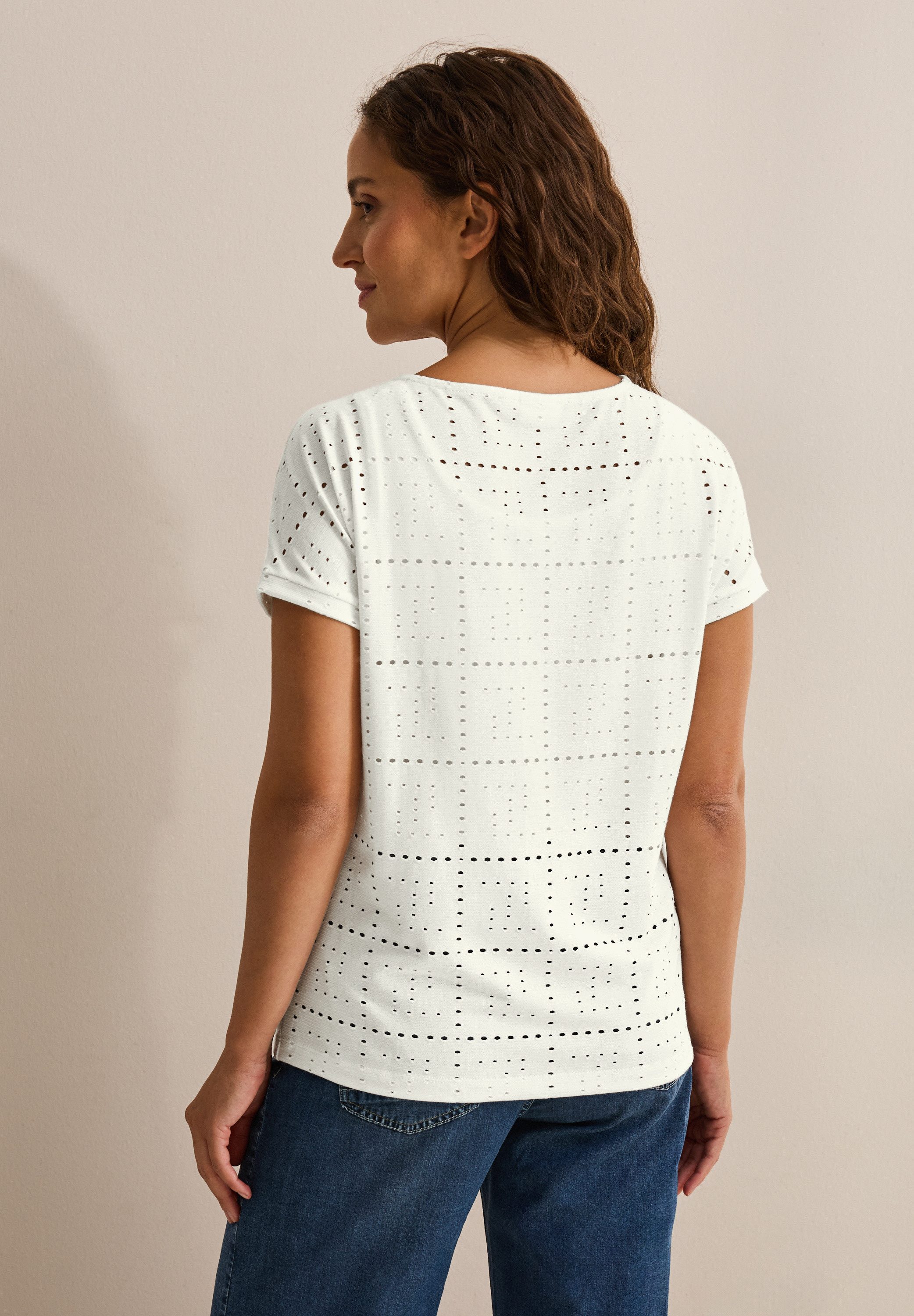 CECIL T-Shirt mit Lochmuster günstig online kaufen